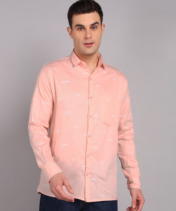 Sanganeri Peach Cotton Shirt