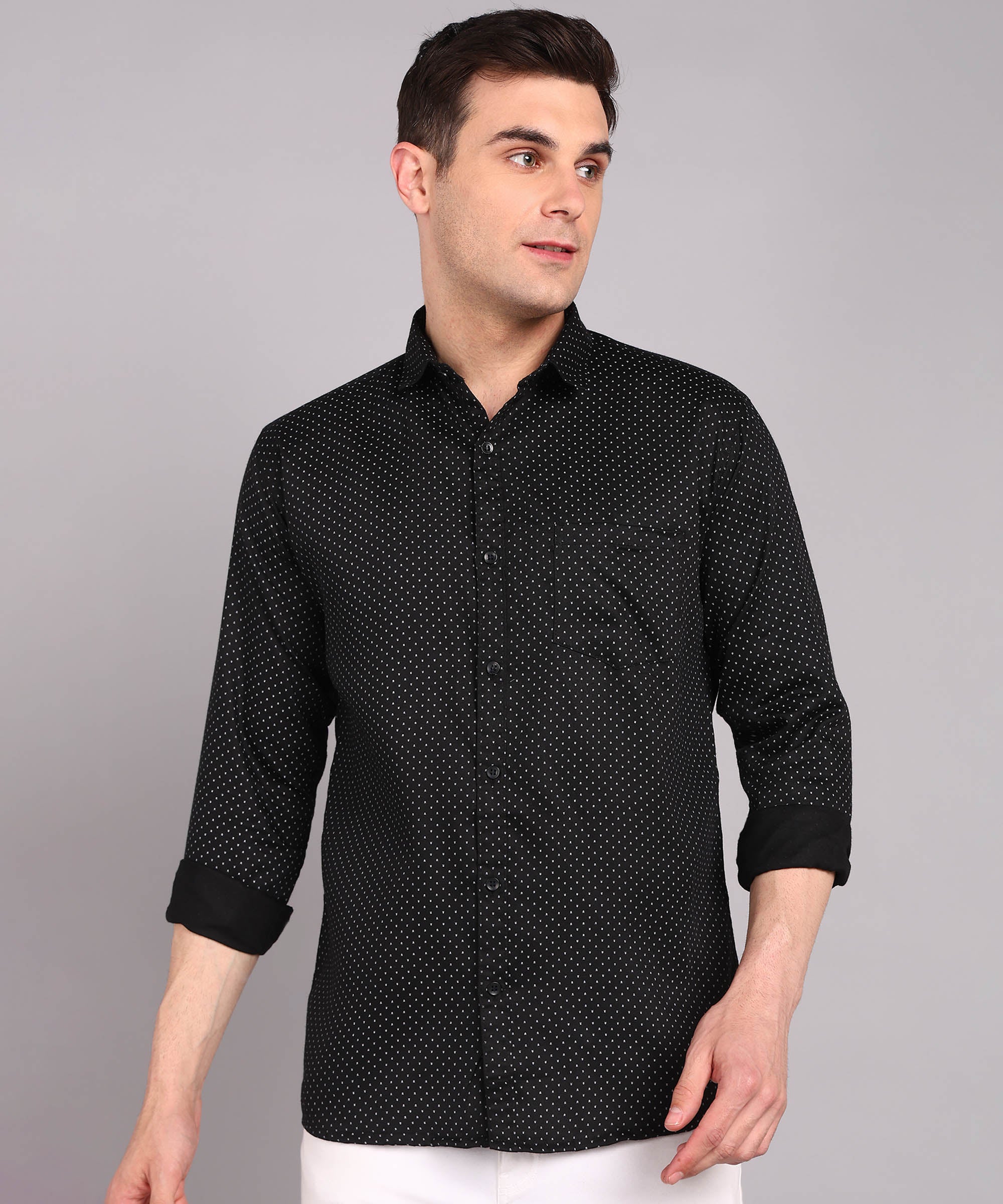 Sanganeri Black Cotton Shirt