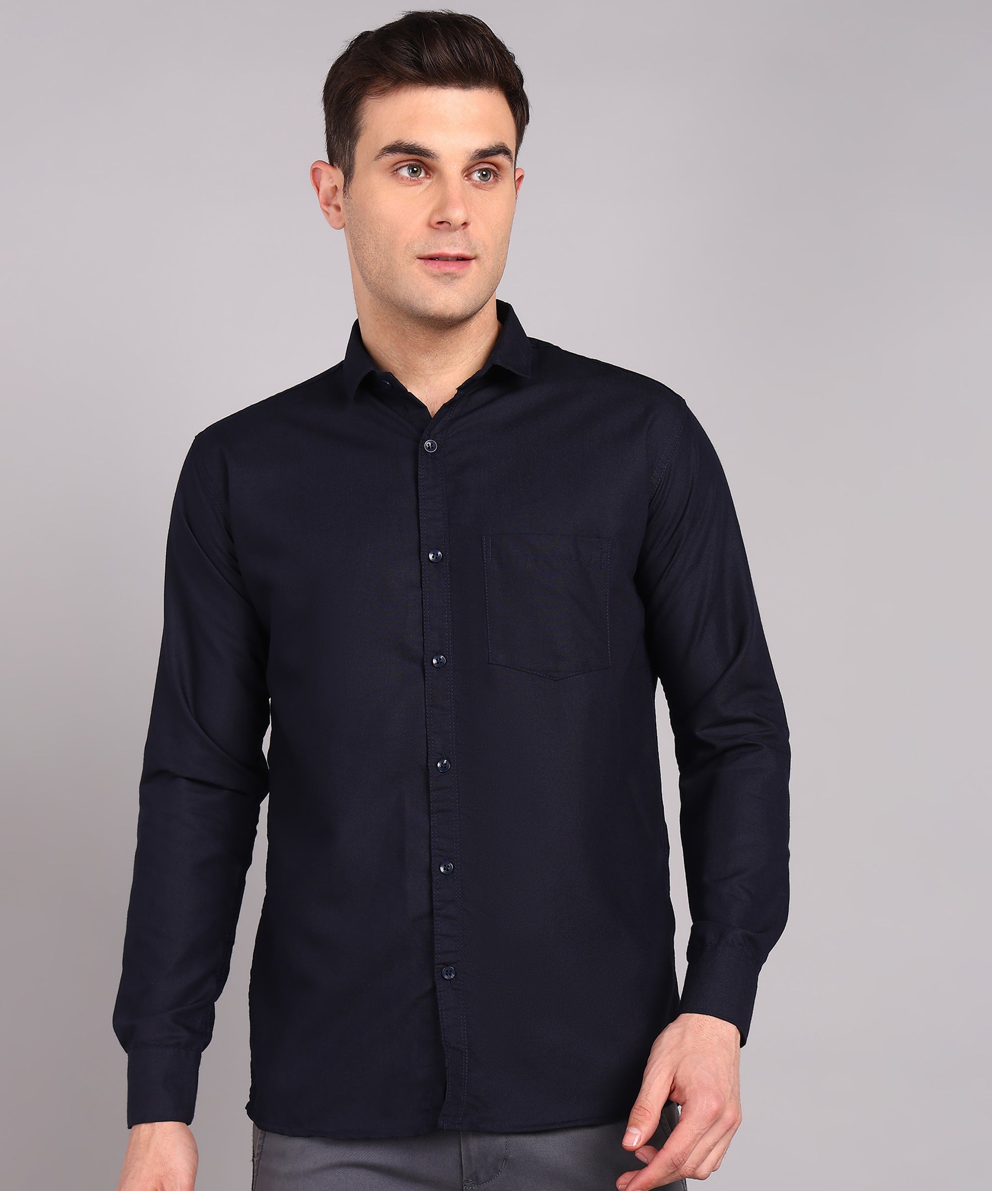 Sanganeri Dark Navy Cotton Shirt