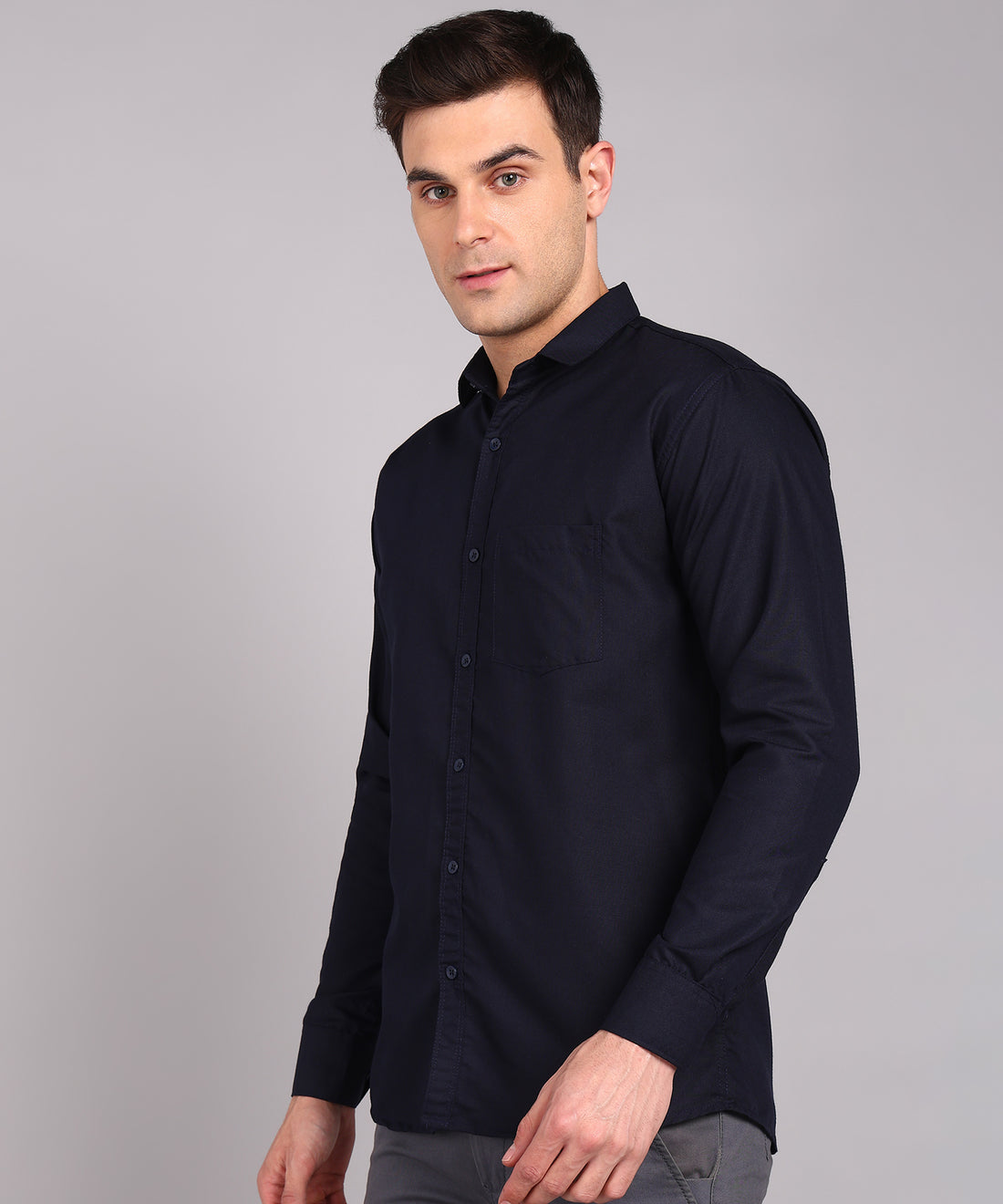 Sanganeri Dark Navy Cotton Shirt