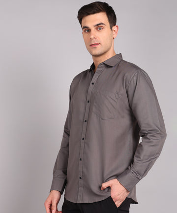 Sanganeri Solid Grey Cotton Shirt