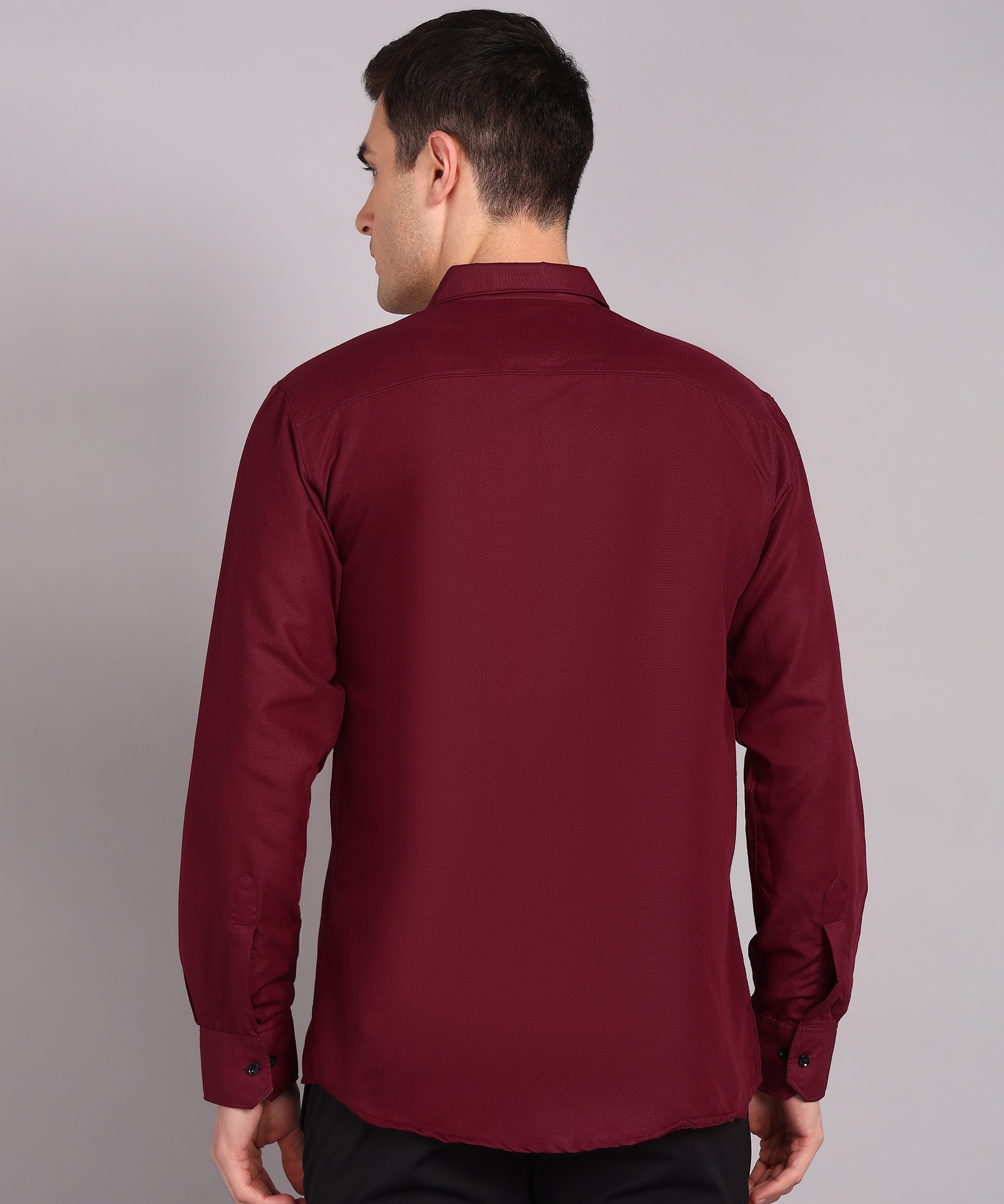 Sanganeri Solid Maroon Cotton Shirt