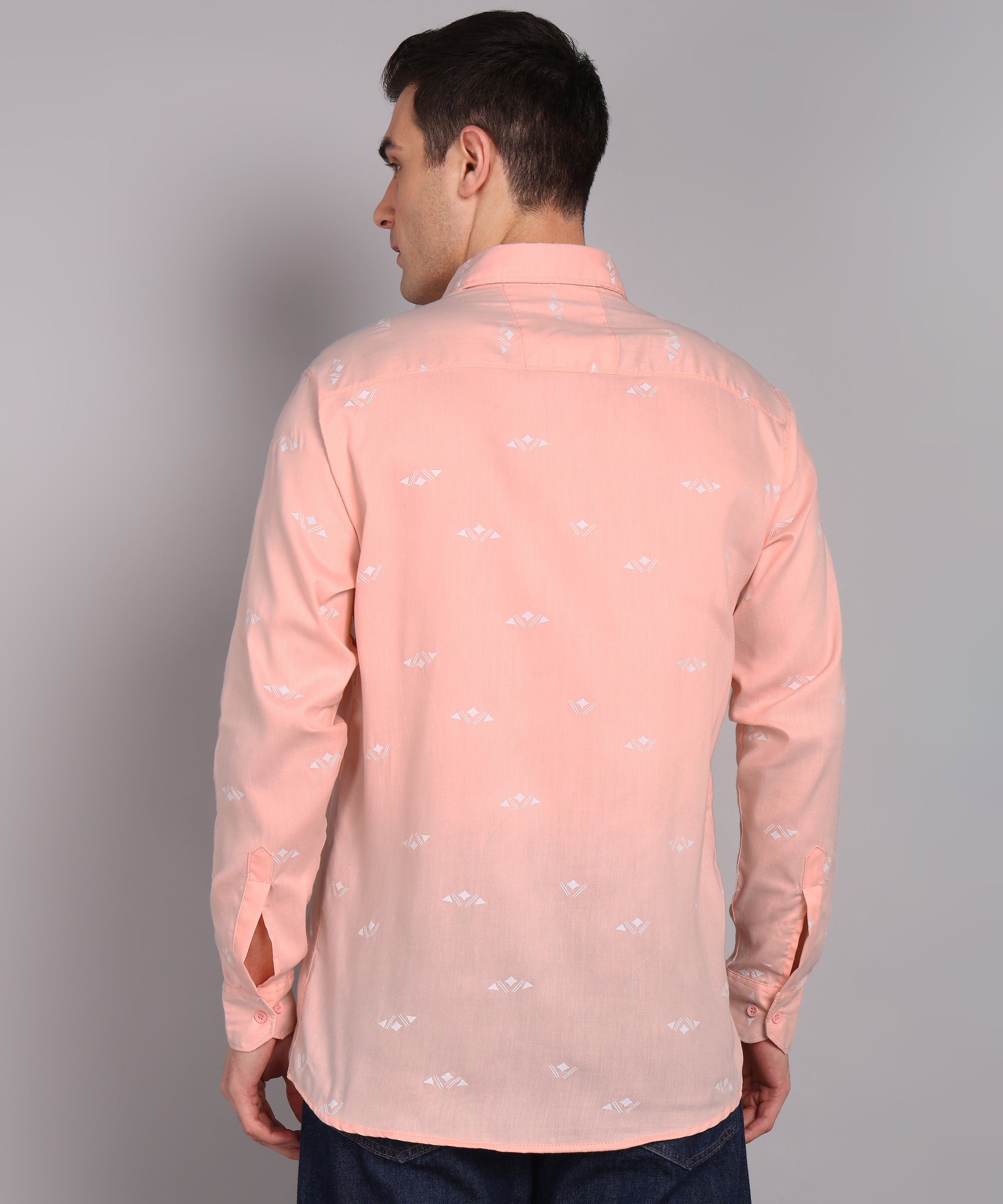Sanganeri Peach Cotton Shirt