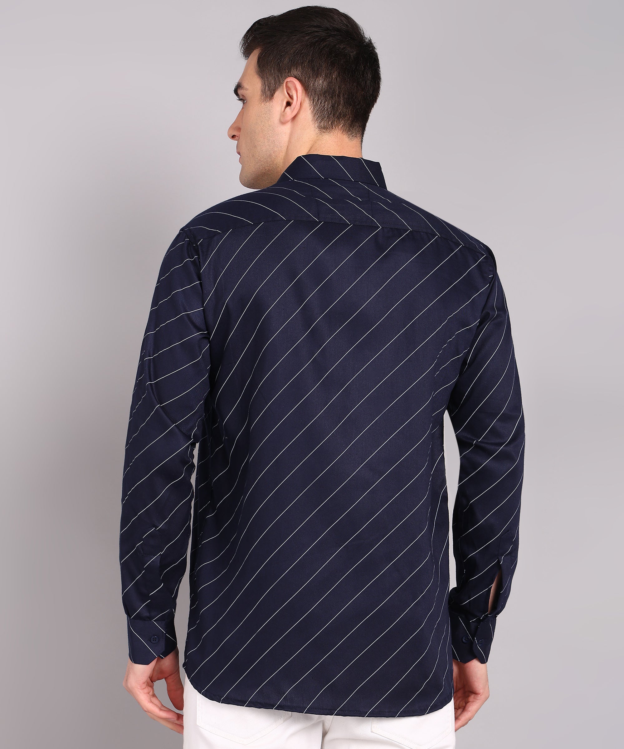 Sanganeri Navy Striped Cotton Shirt
