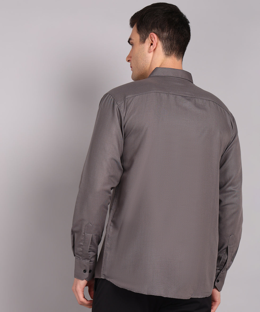 Sanganeri Solid Grey Cotton Shirt