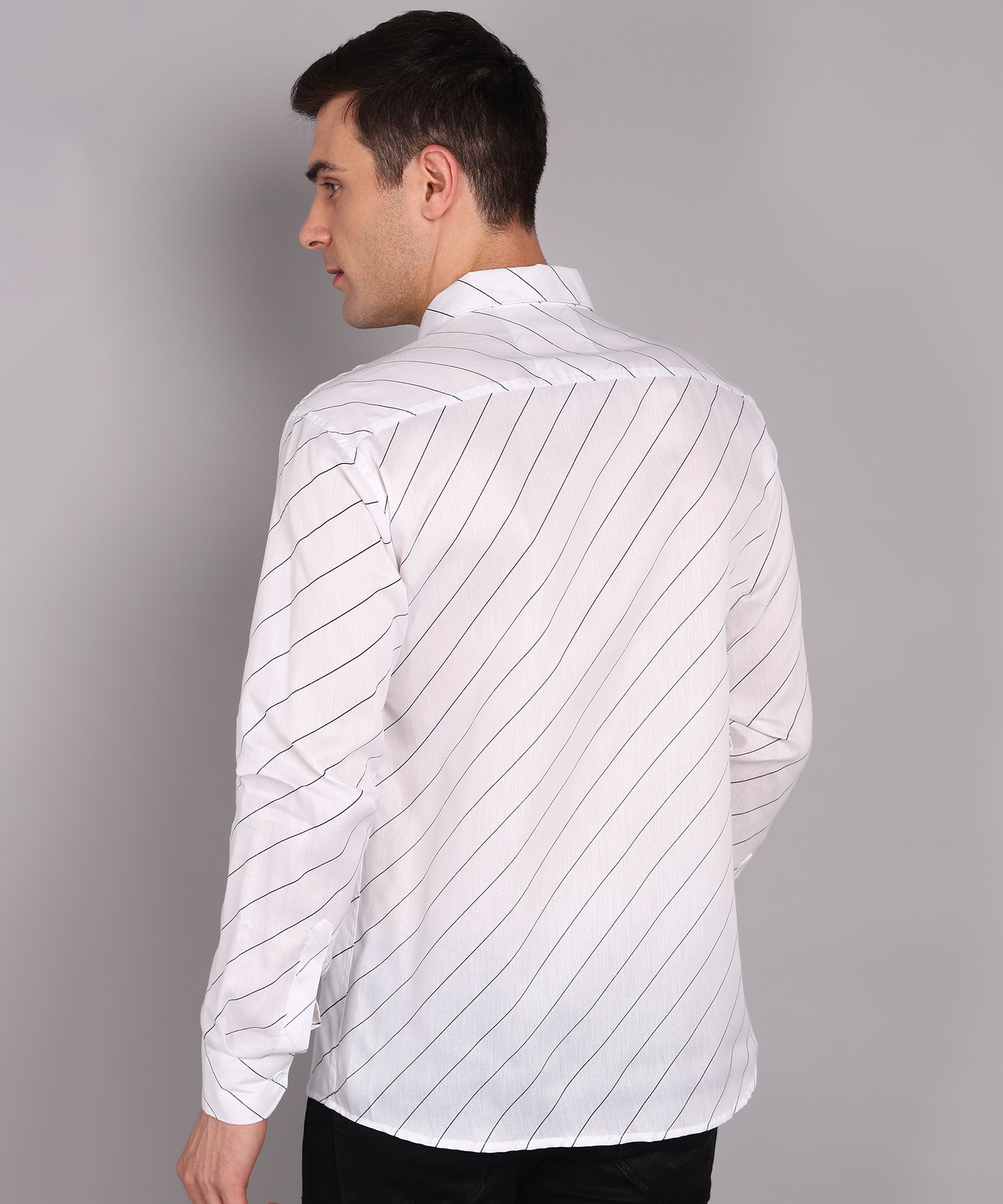 Sanganeri White Striped Cotton Shirt