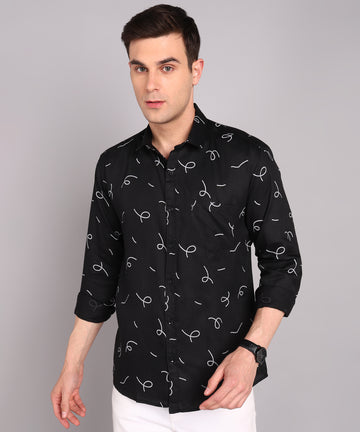 Sanganeri Black Printed Cotton Shirt