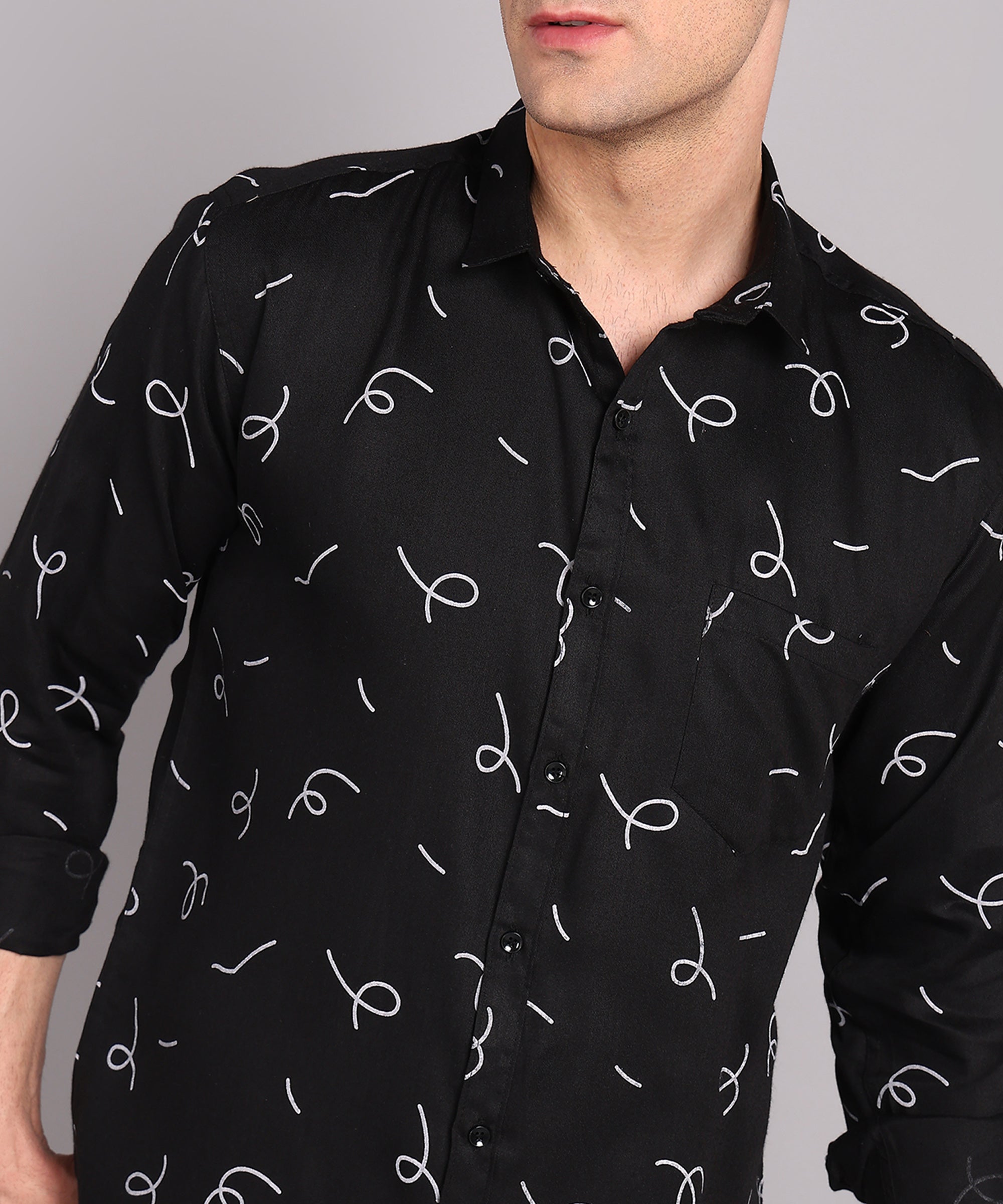 Sanganeri Black Printed Cotton Shirt