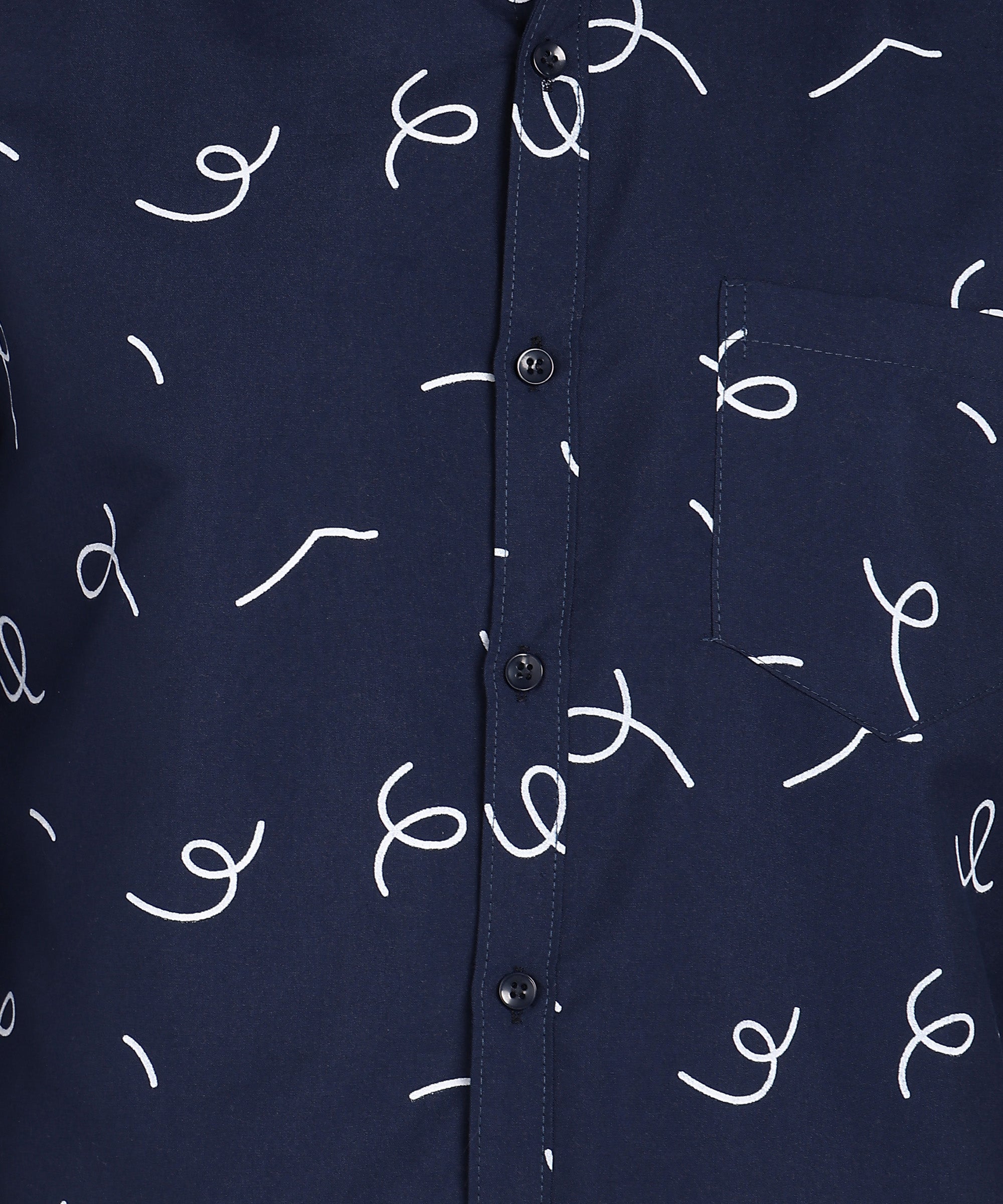 Sanganeri Navy Printed Cotton Shirt