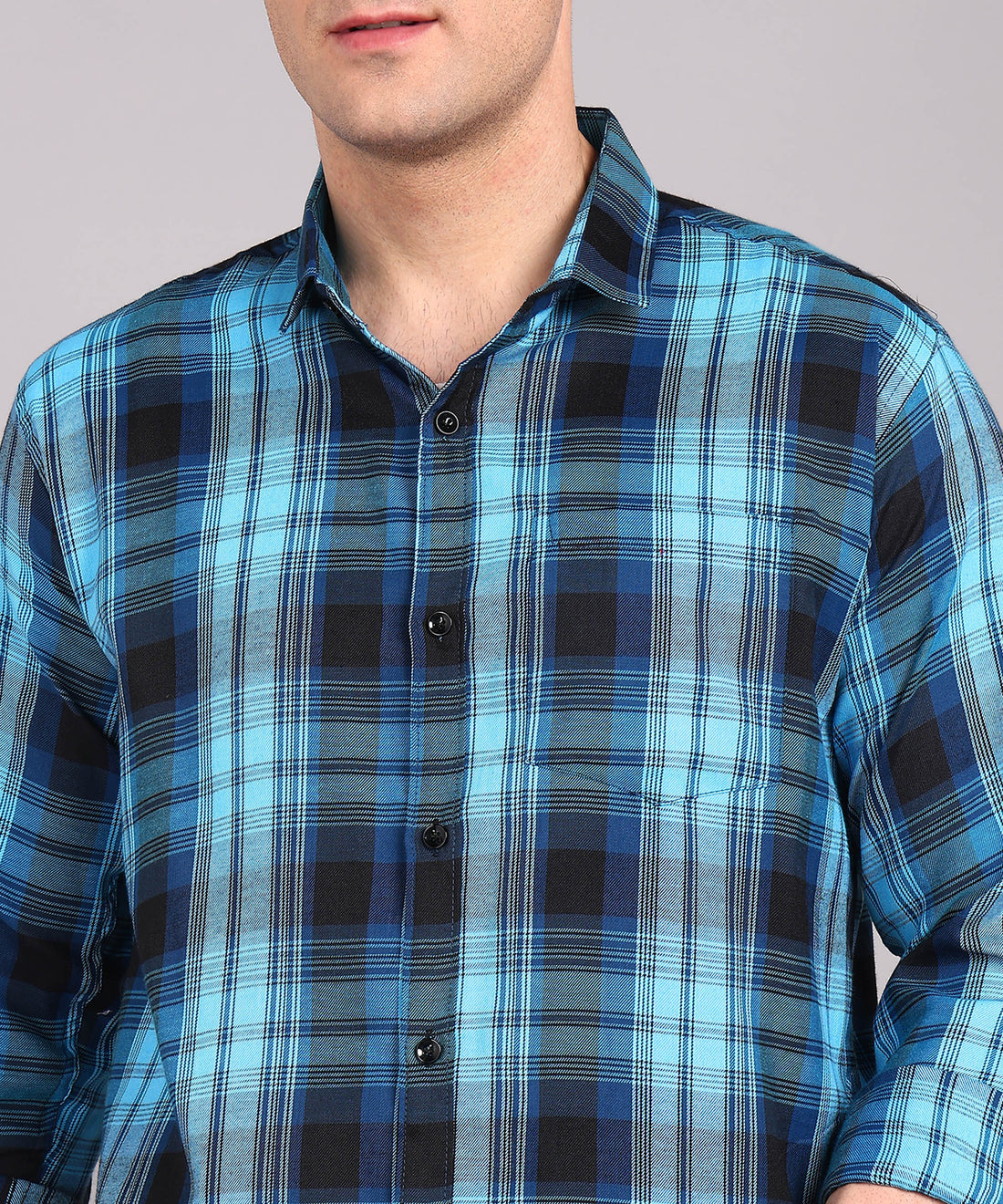 Blue Checked Casual Shirt
