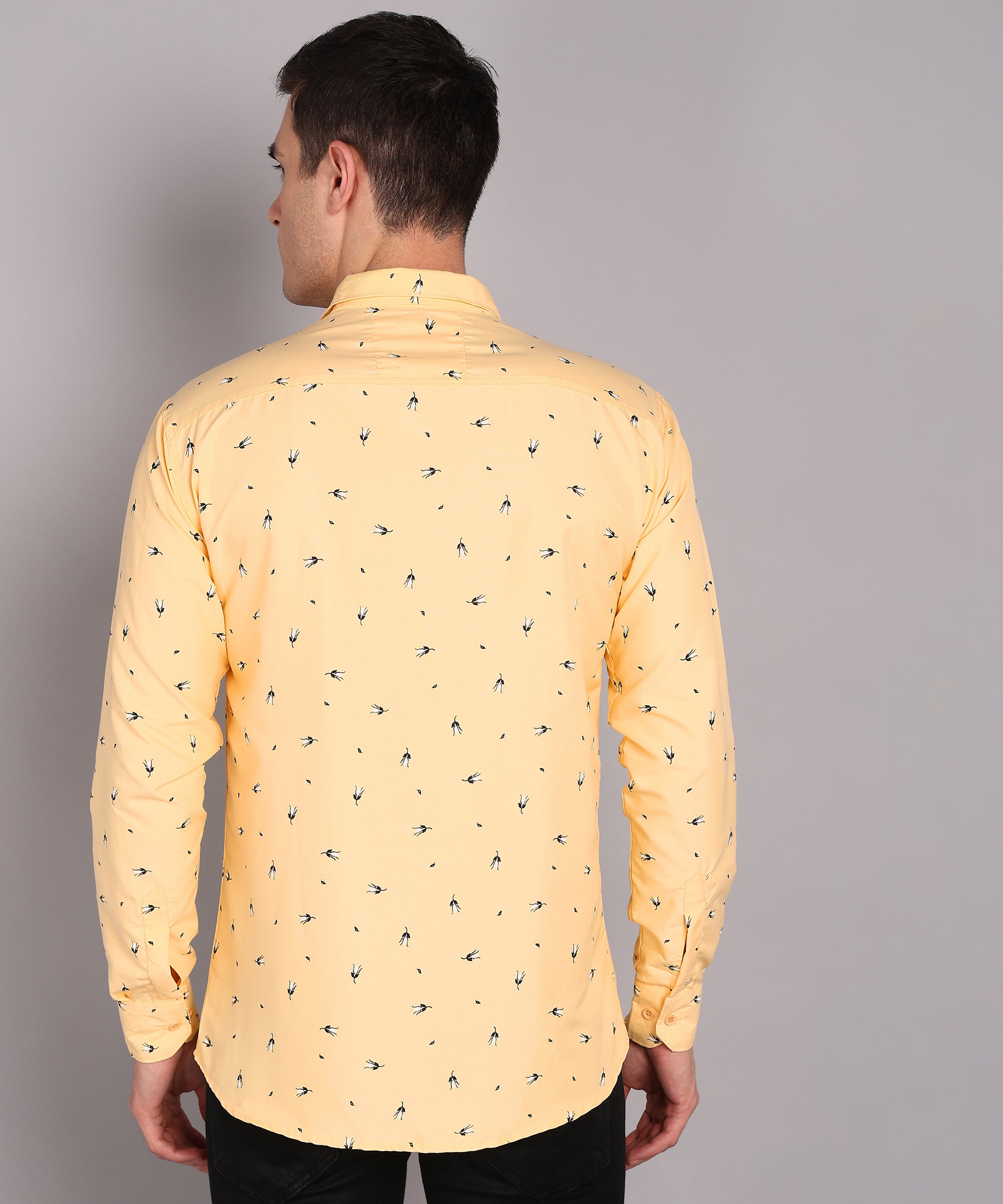 Sanganeri Yellow Printed Cotton Shirt