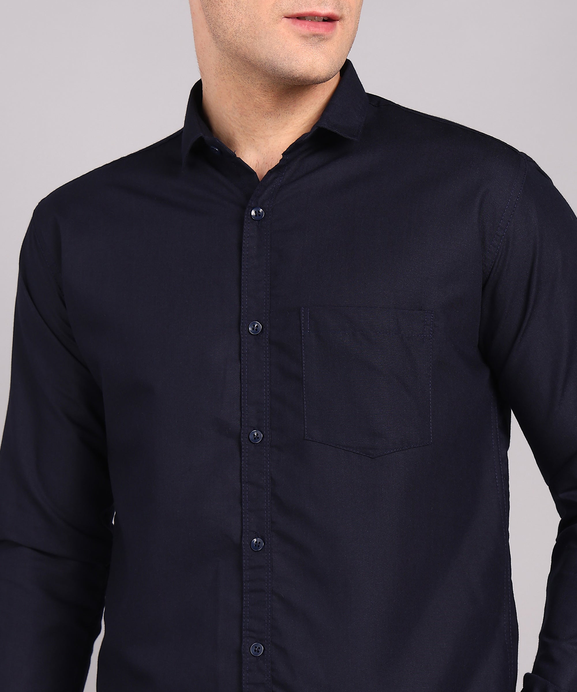 Sanganeri Dark Navy Cotton Shirt