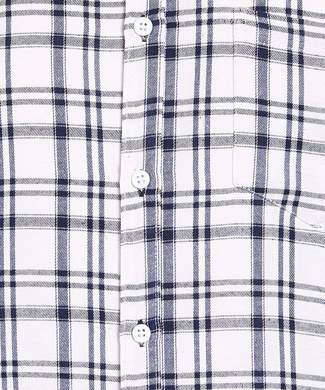 Sanganeri White & Black Checked Cotton Shirt