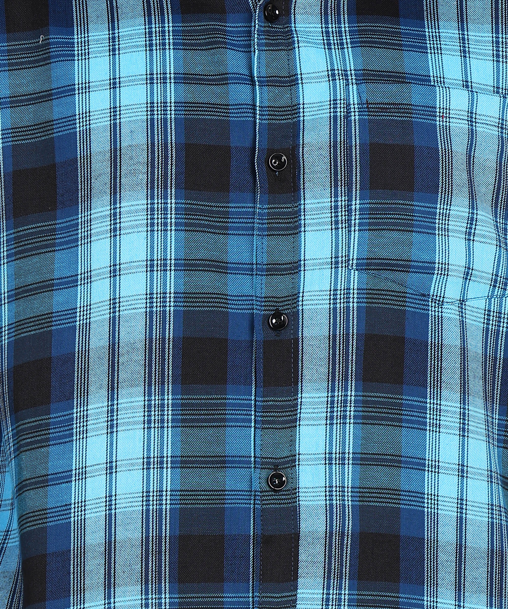 Blue Checked Casual Shirt