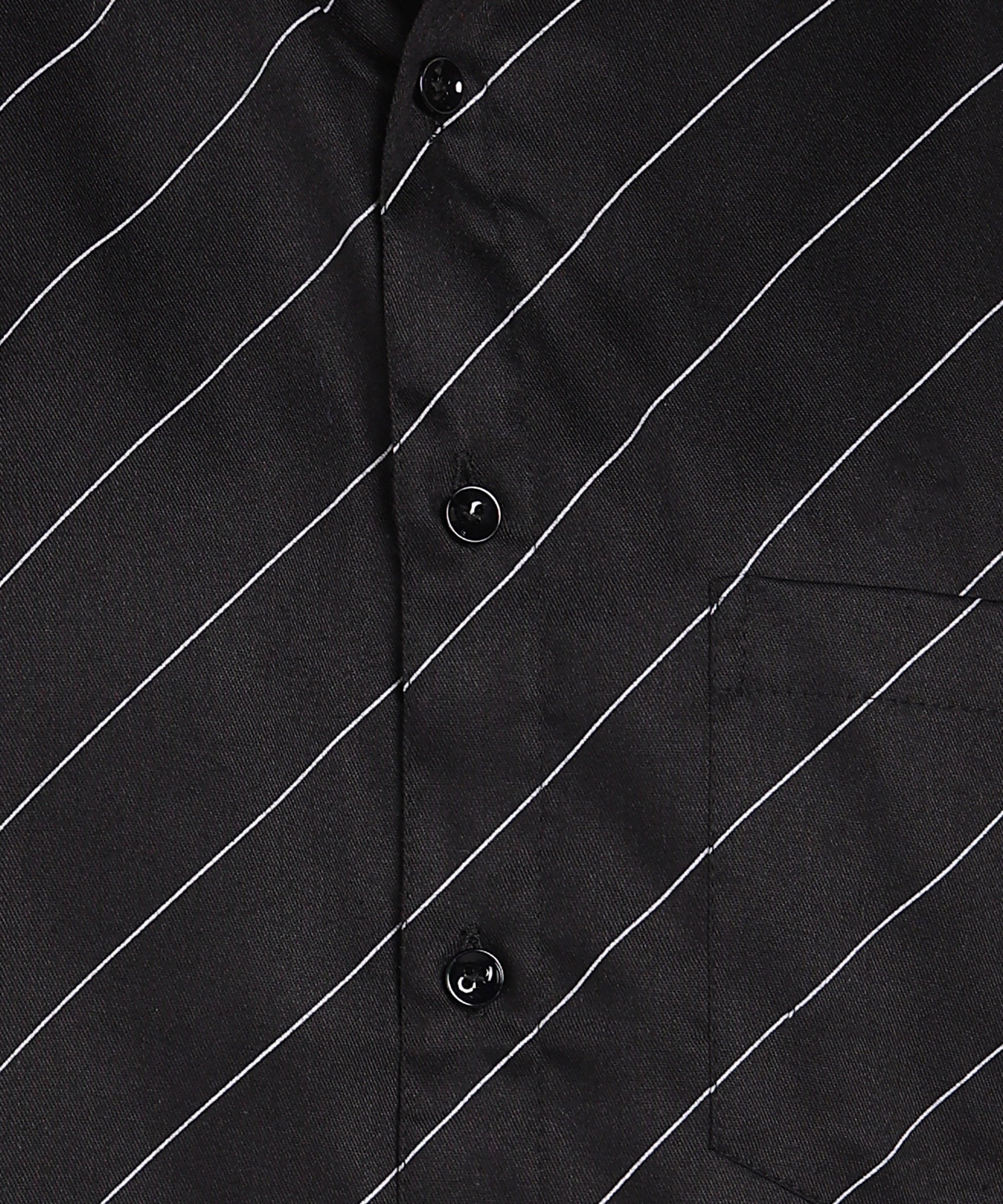 Sanganeri Black Striped Cotton Shirt