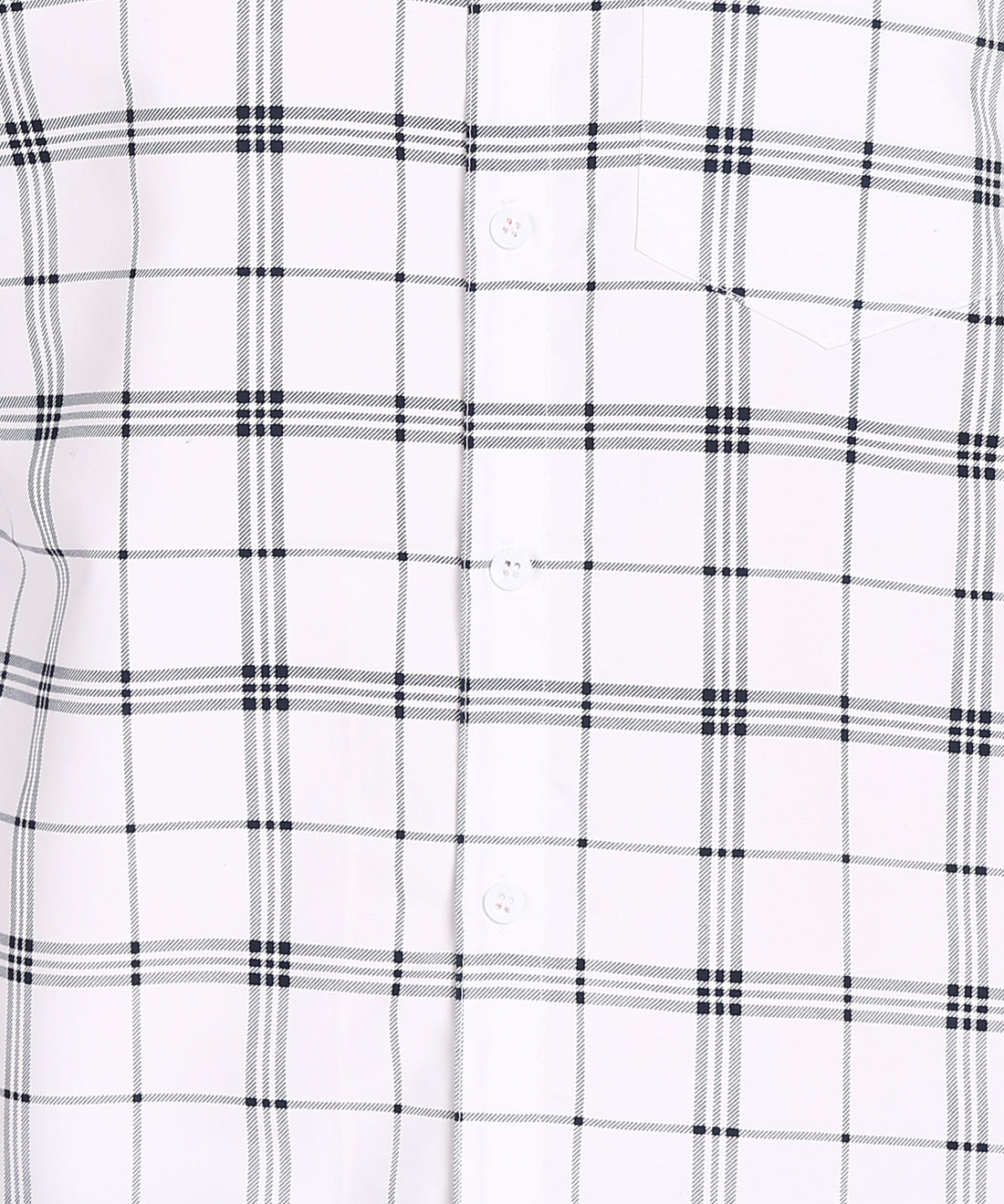 Sanganeri White & Black Grid Checked Cotton Shirt