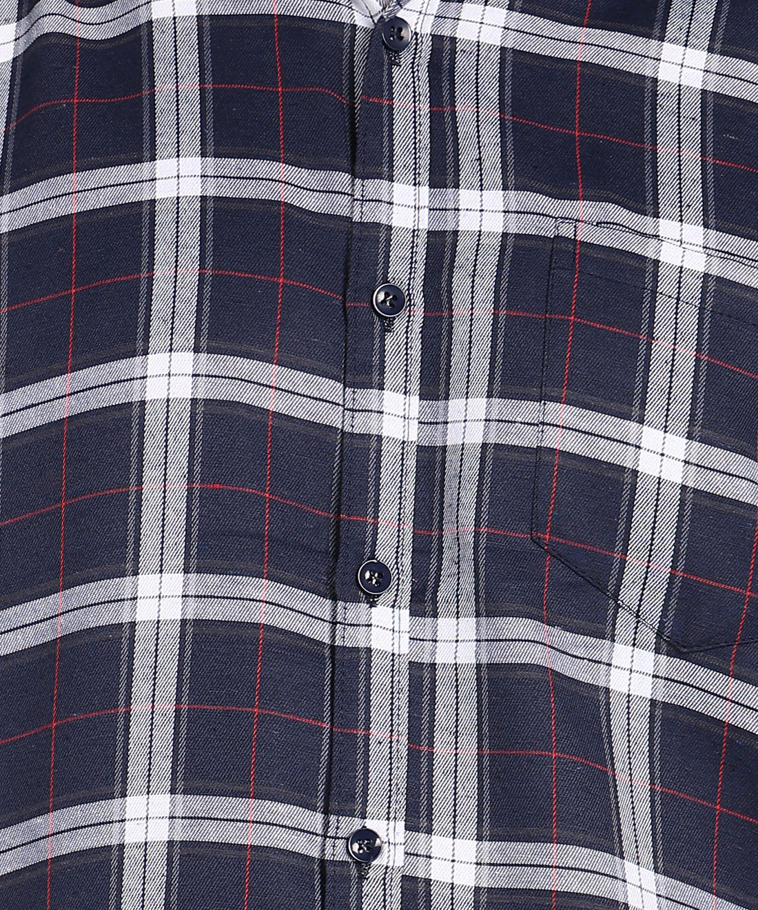 Sanganeri Navy & White Checked Cotton Shirt