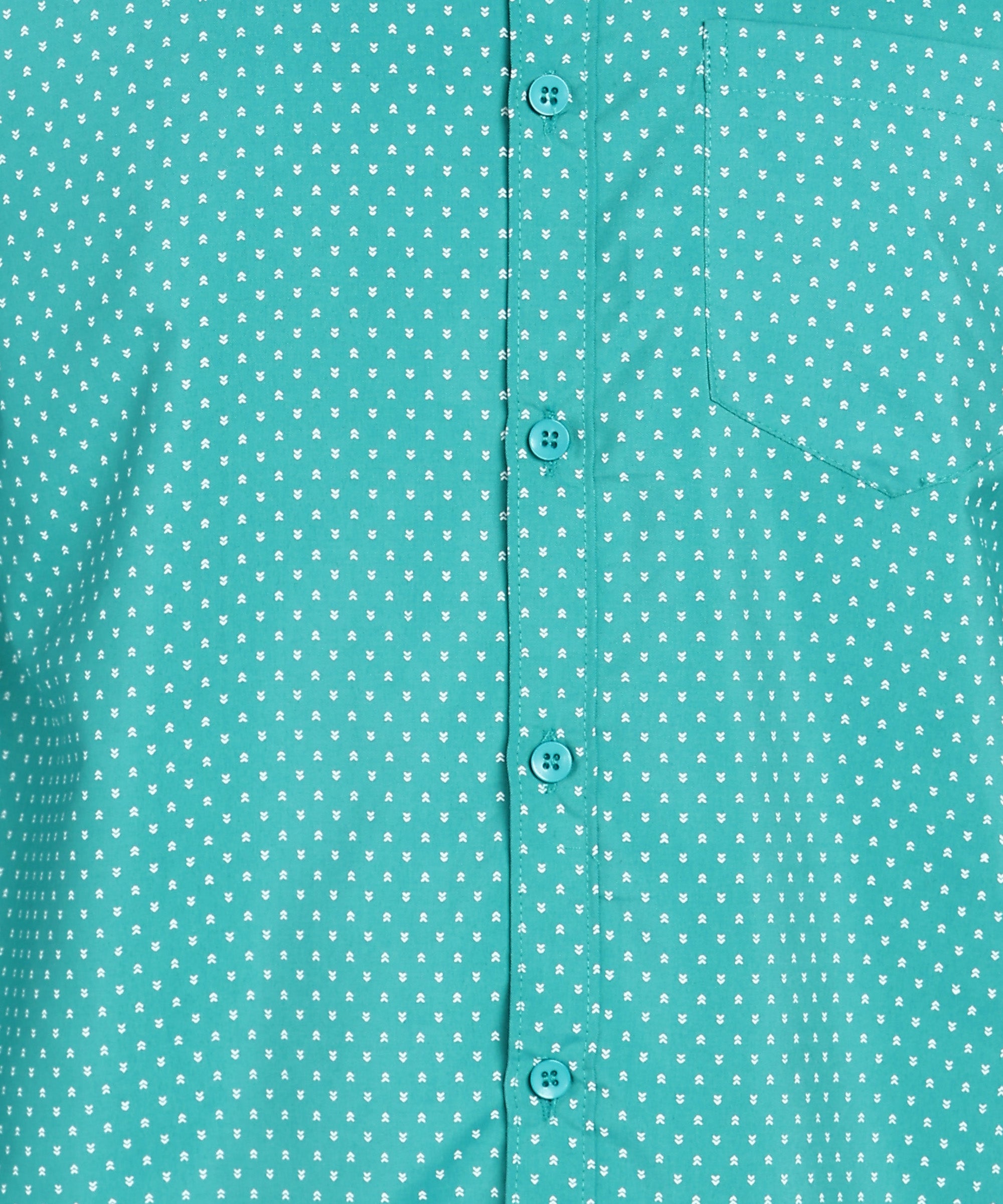 Sanganeri Teal Green Cotton Shirt