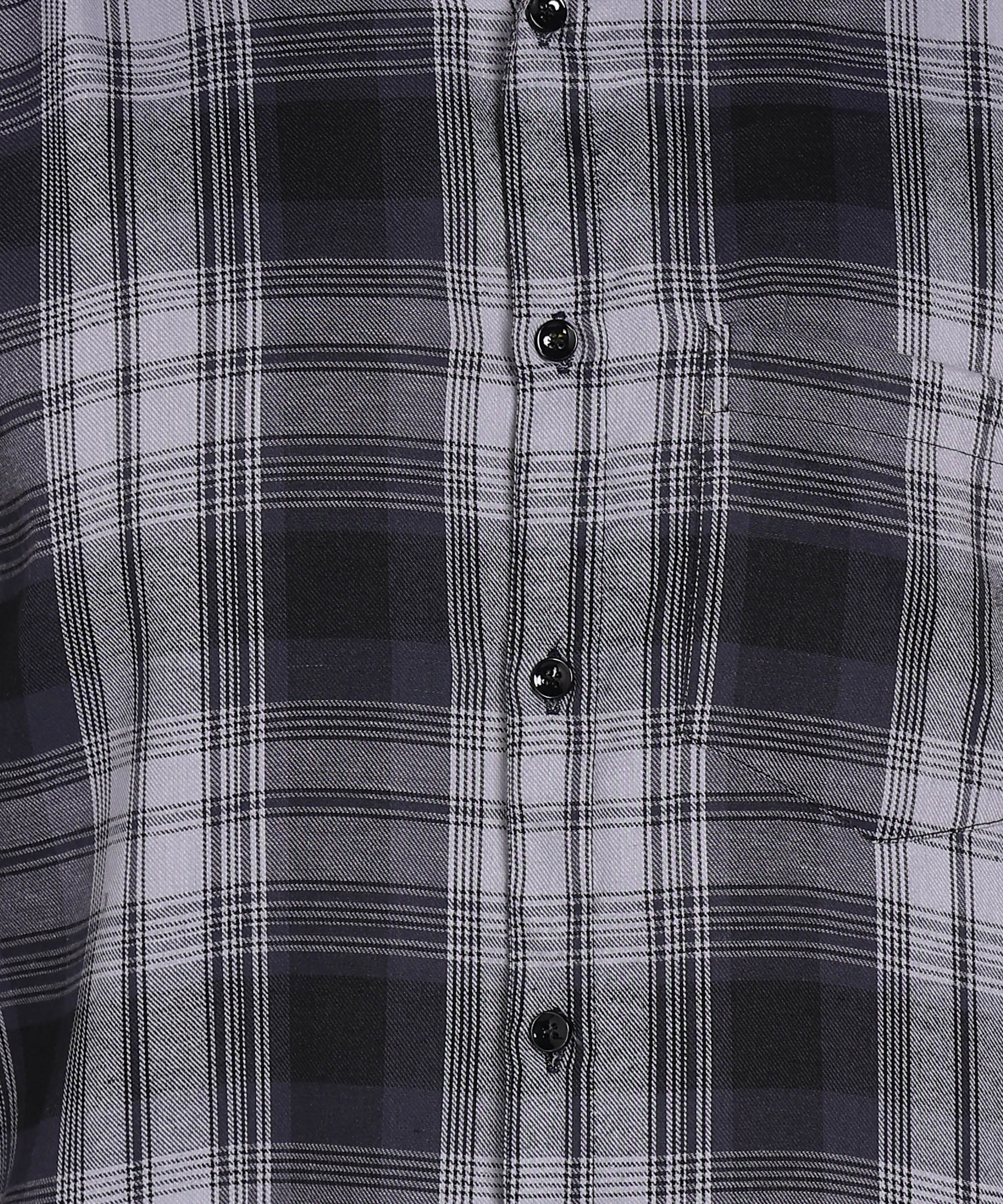 Black & Grey Gradient Checked Shirt