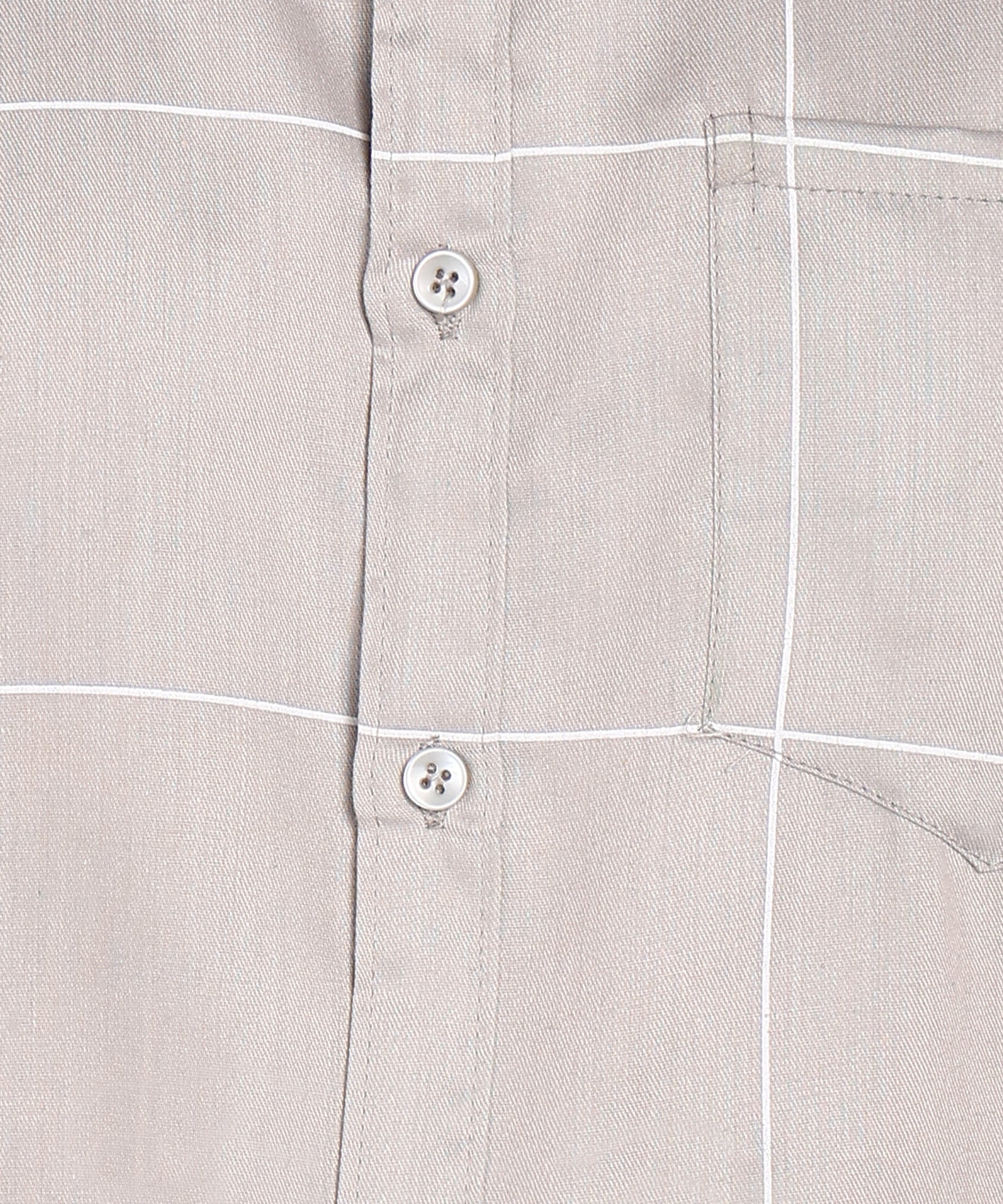 Sanganeri Grey & White Bold Checked Cotton Shirt