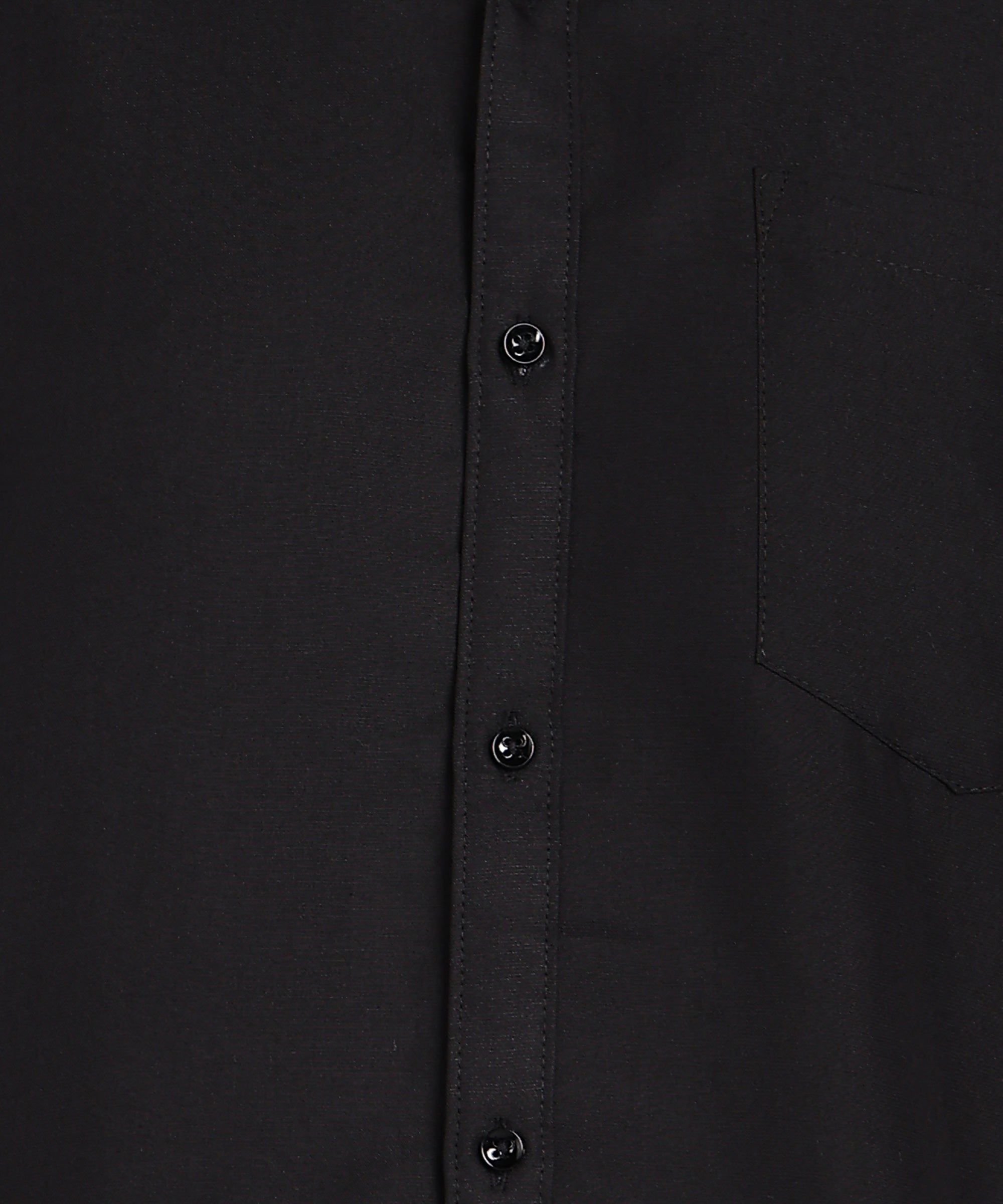 Sanganeri Solid Black Cotton Shirt