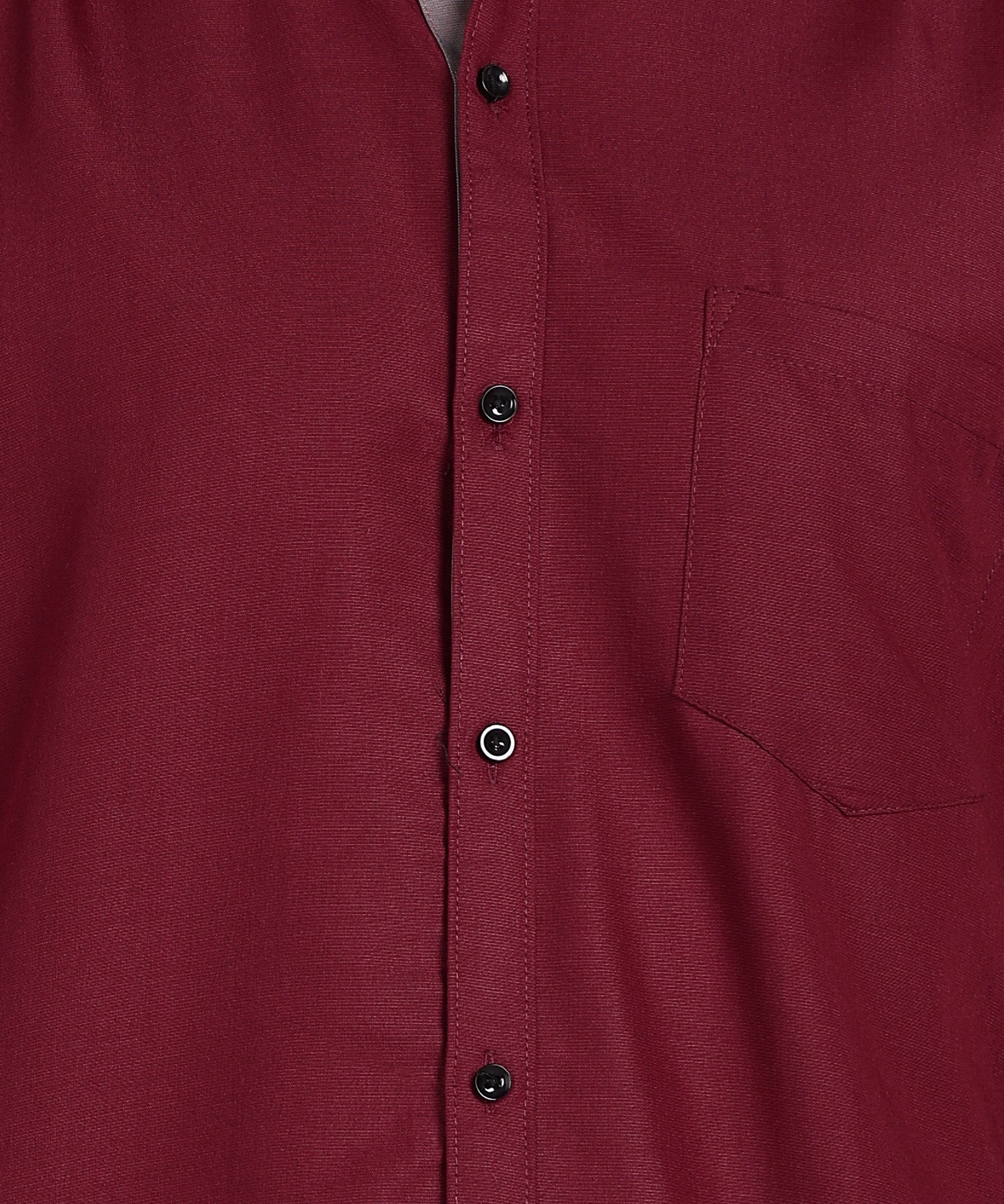 Sanganeri Solid Maroon Cotton Shirt