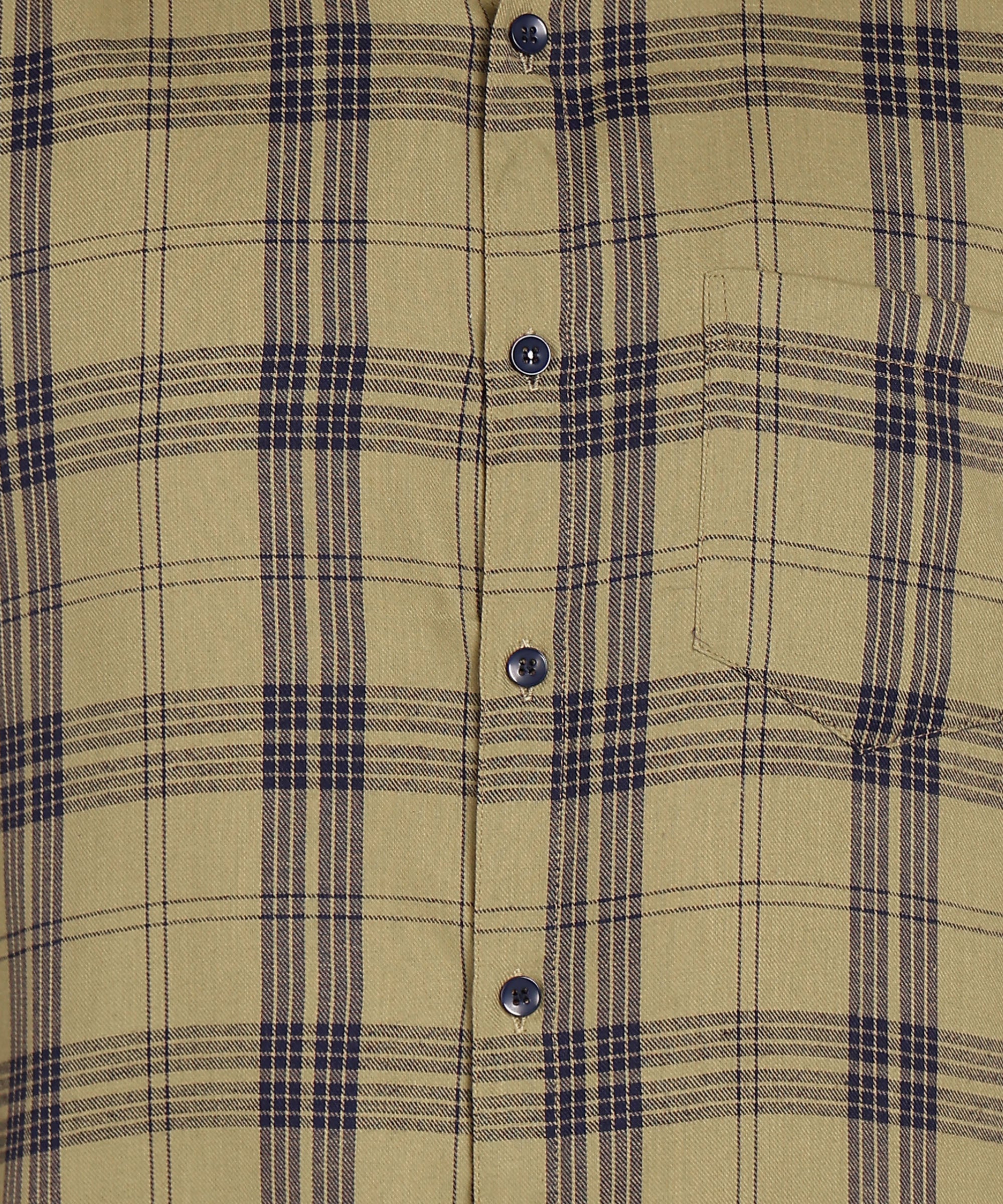 Men’s Olive Green Checked Casual Shirt