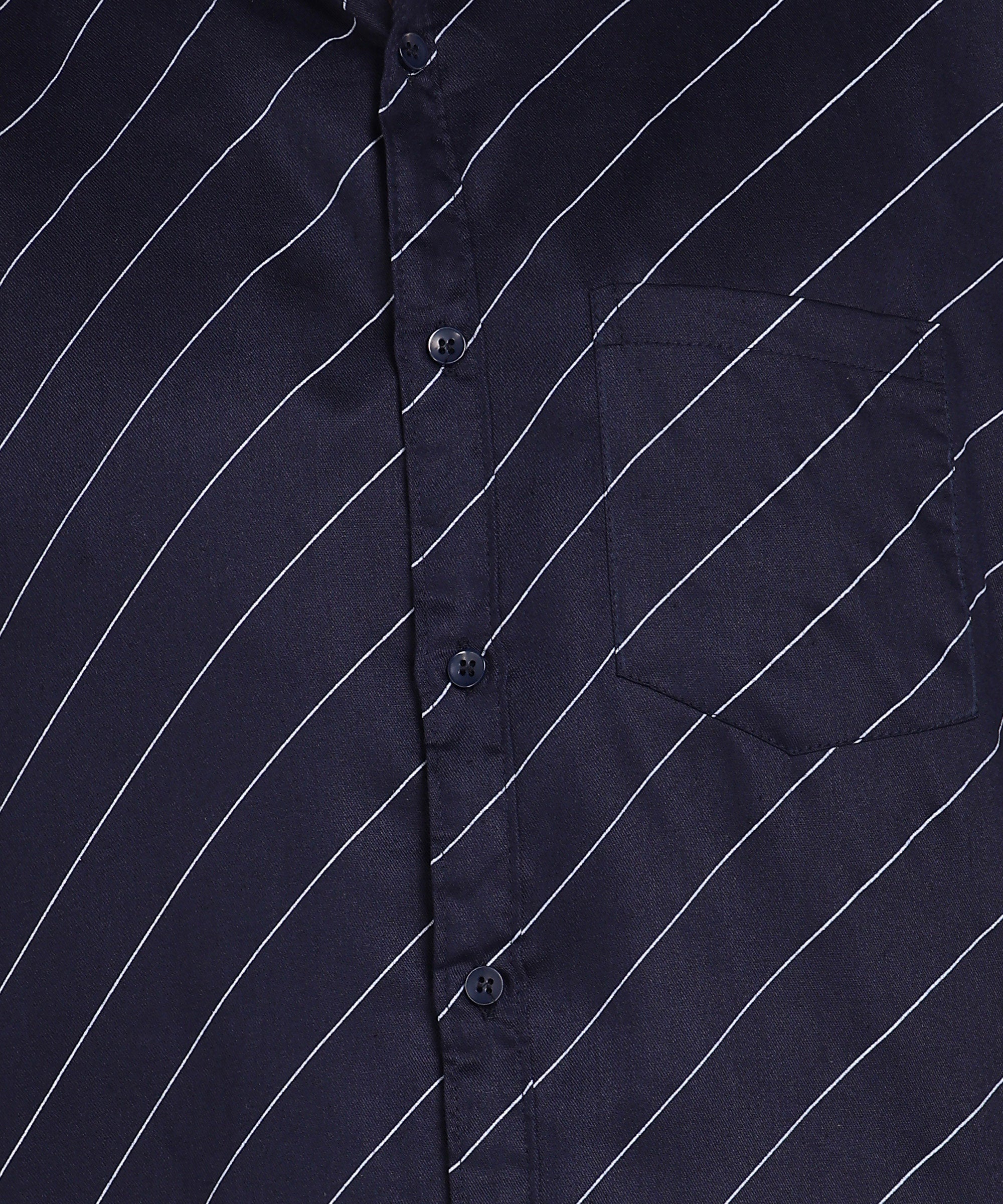 Sanganeri Navy Striped Cotton Shirt