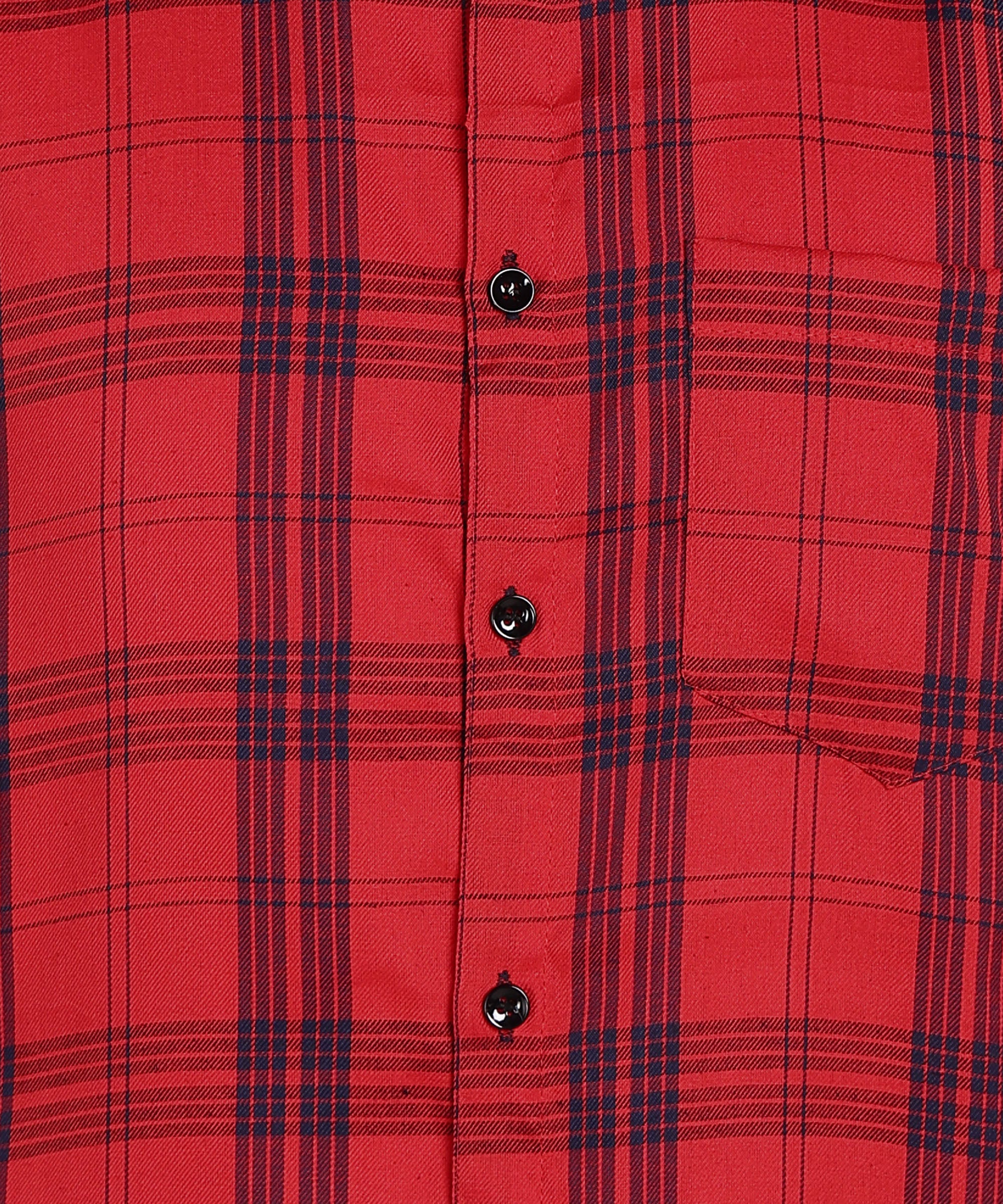 Red & Black Checked Casual Shirt