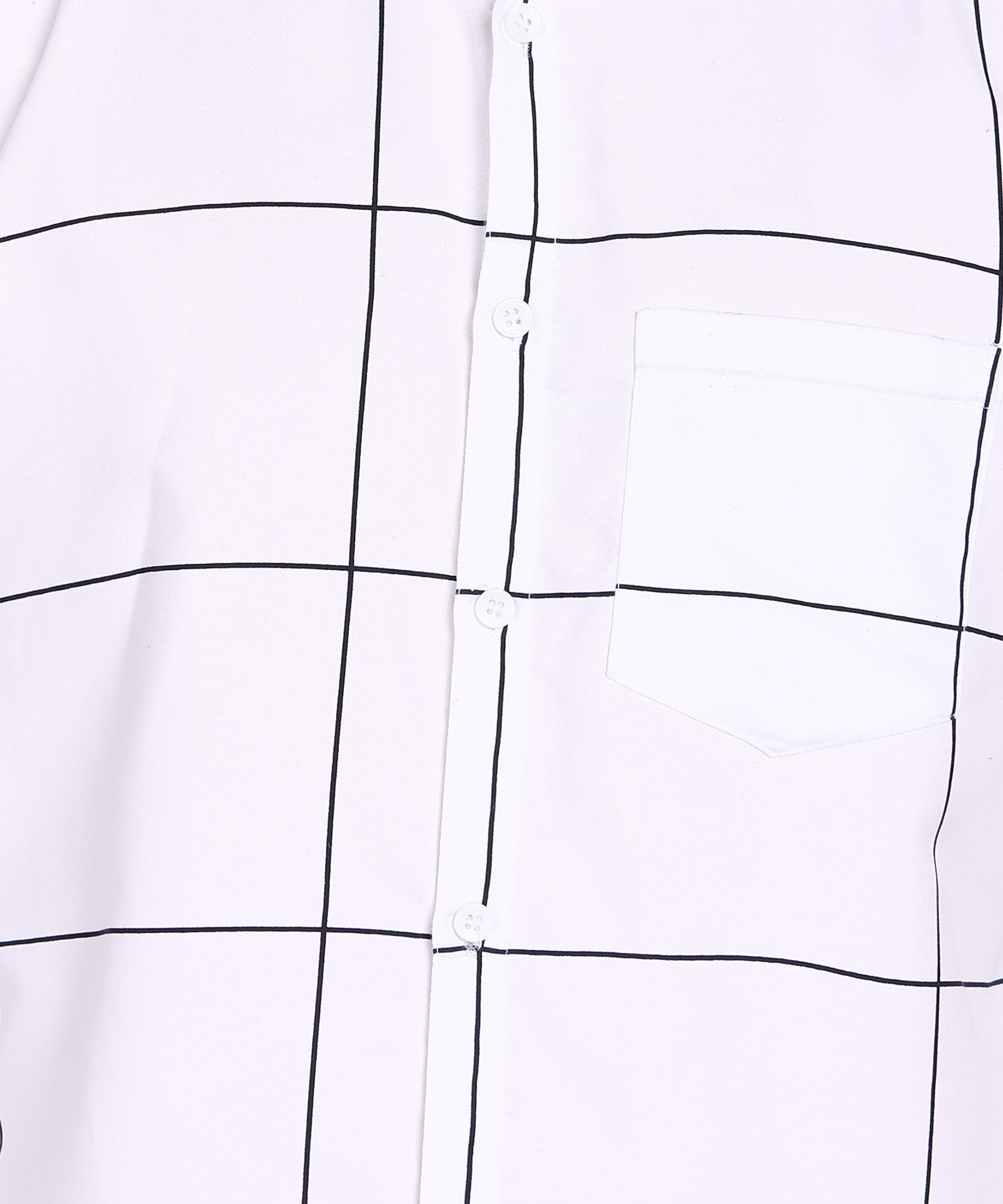 Sanganeri White & Black Bold Checked Cotton Shirt