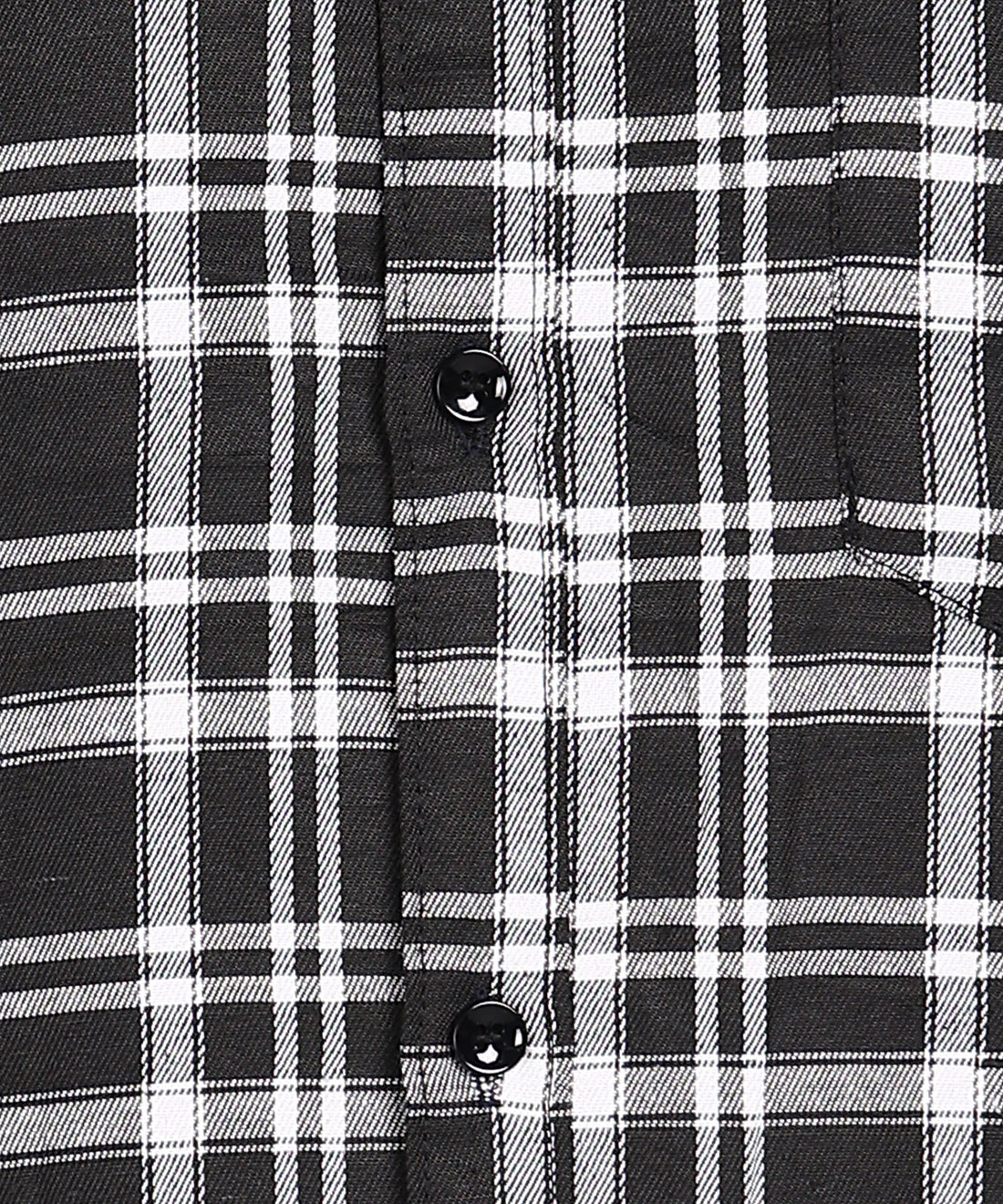 Sanganeri Black & White Checked Cotton Shirt