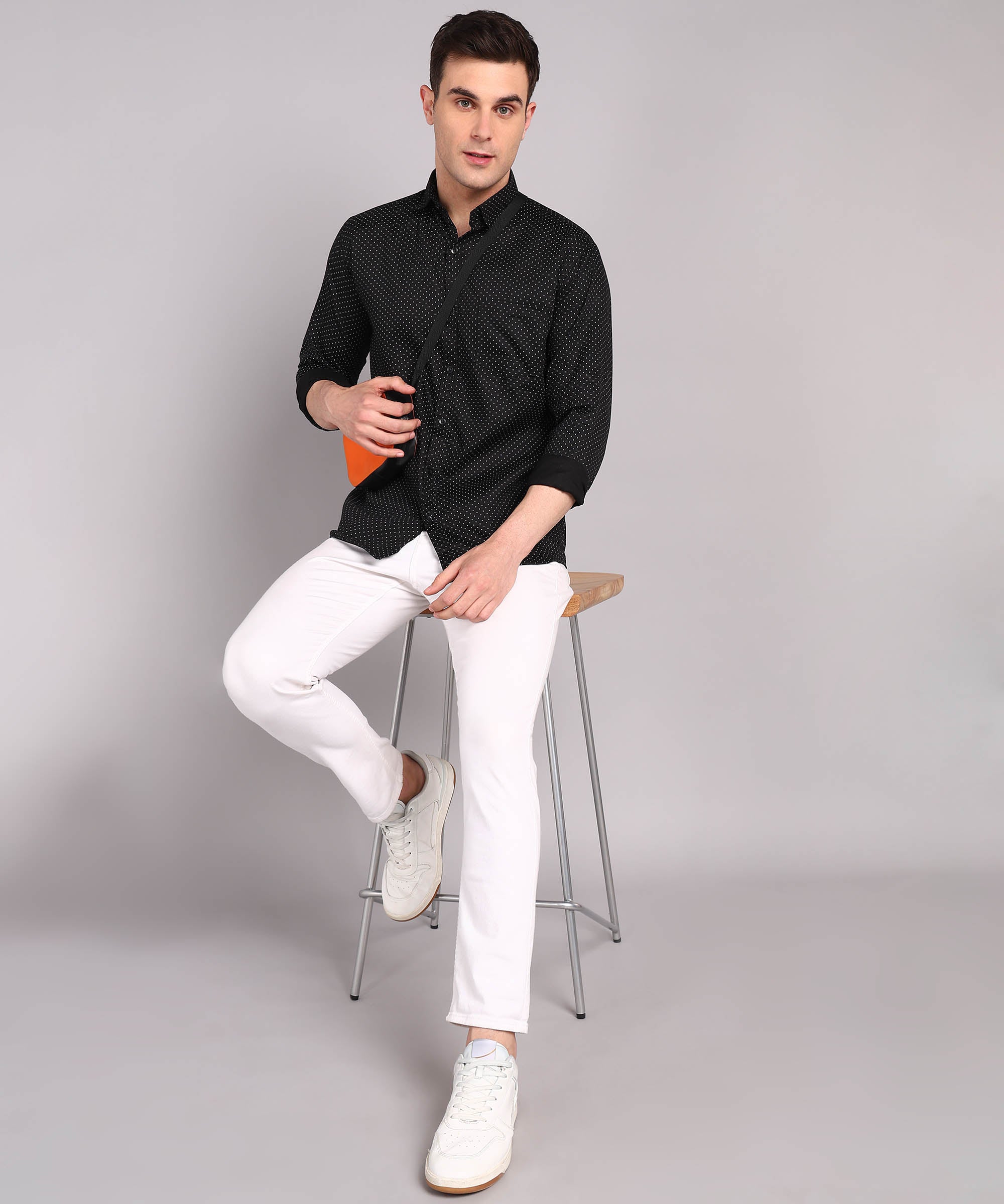 Sanganeri Black Cotton Shirt