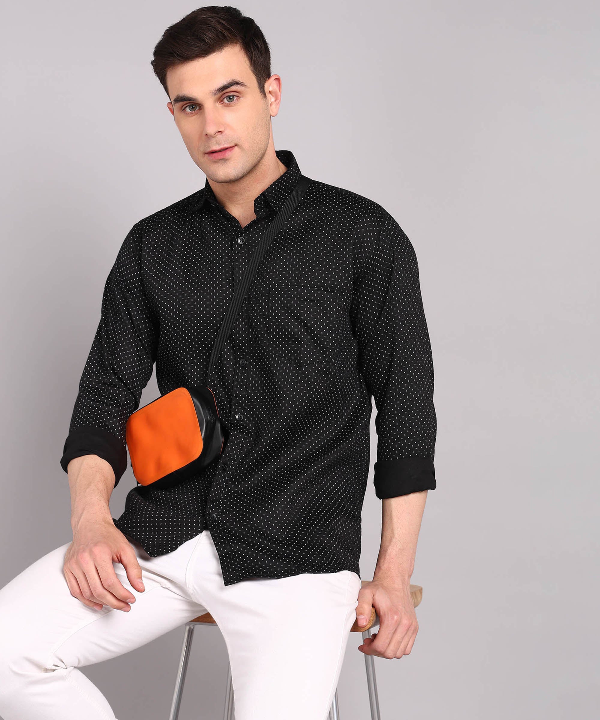 Sanganeri Black Cotton Shirt