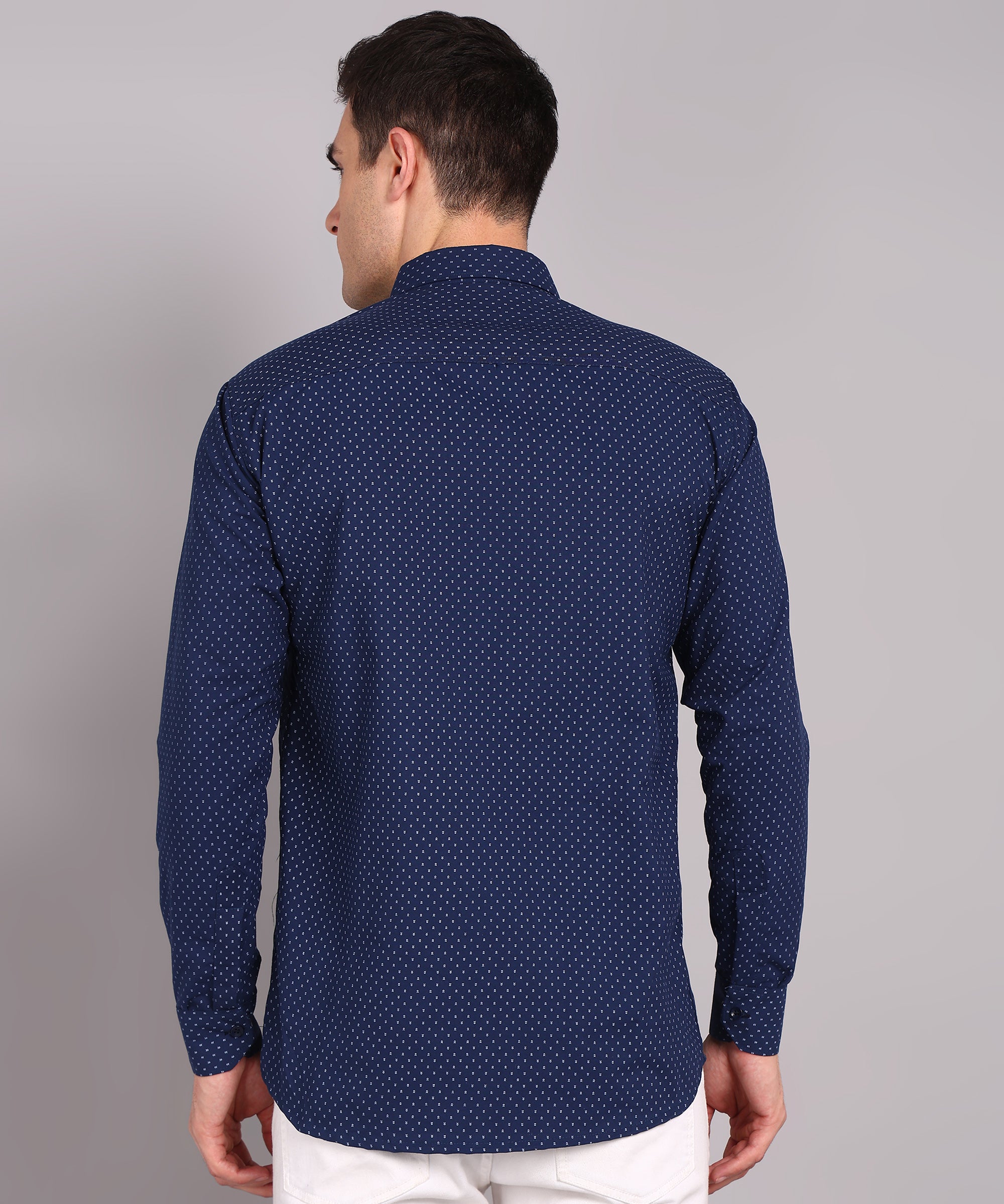 Sanganeri Navy Cotton Shirt