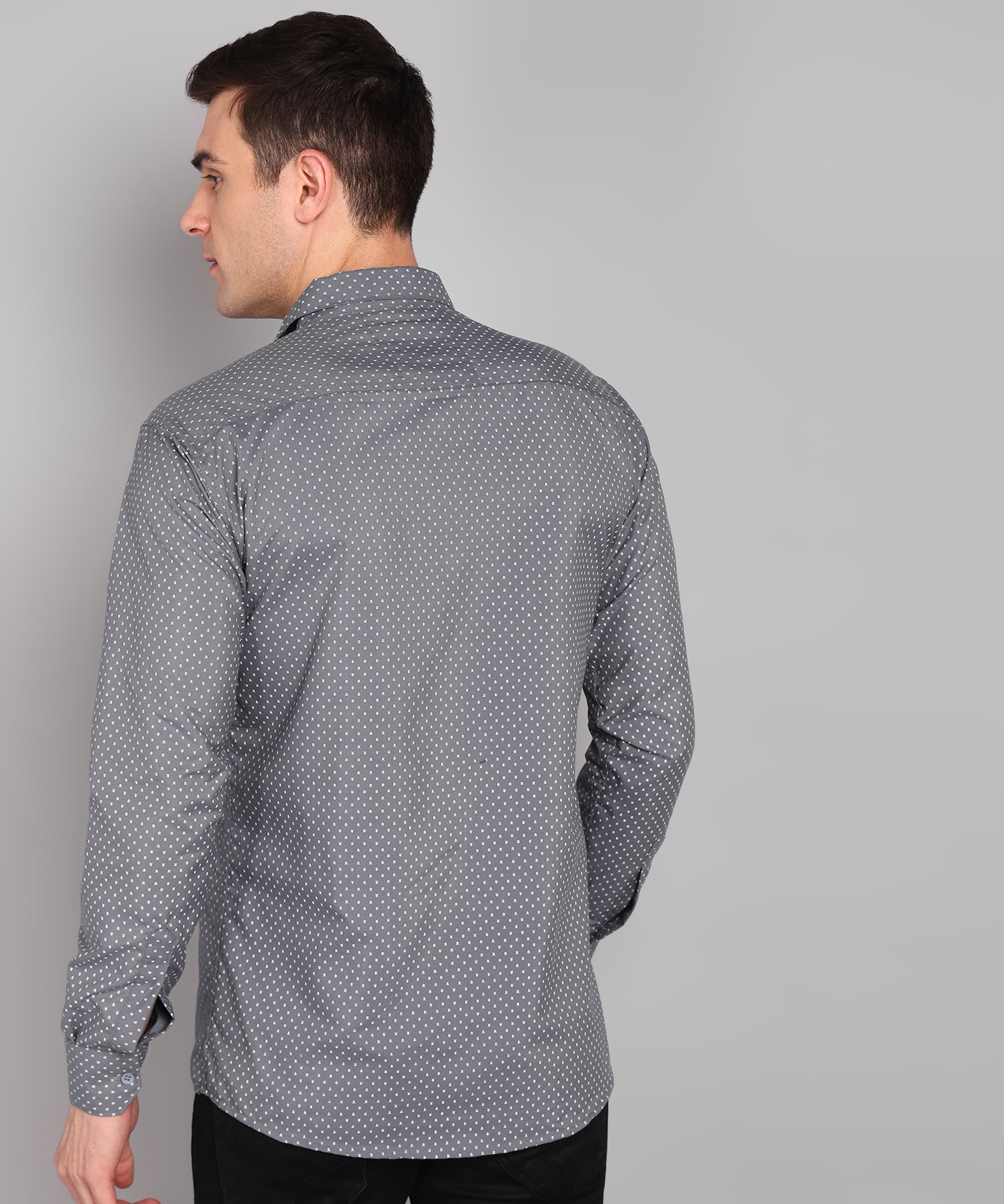 Sanganeri Grey Cotton Shirt