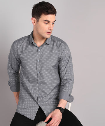 Sanganeri Grey Cotton Shirt