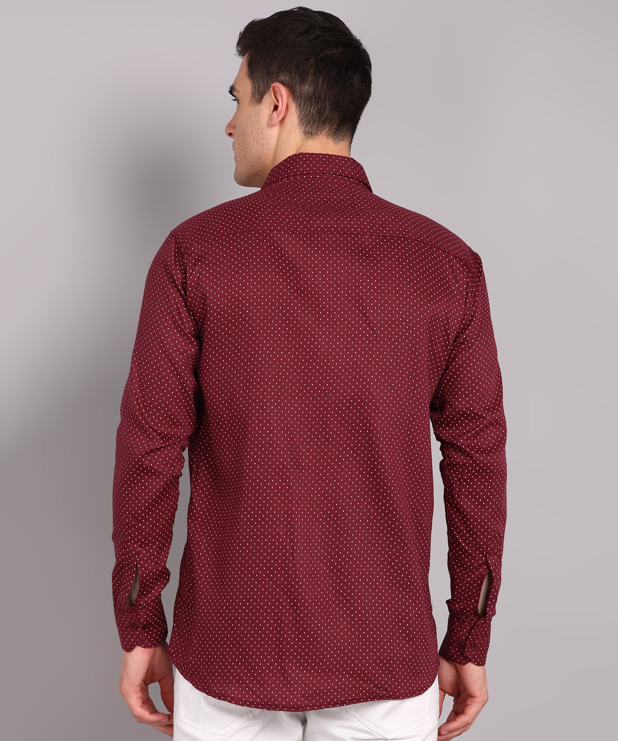 Sanganeri Wine Red Cotton Shirt