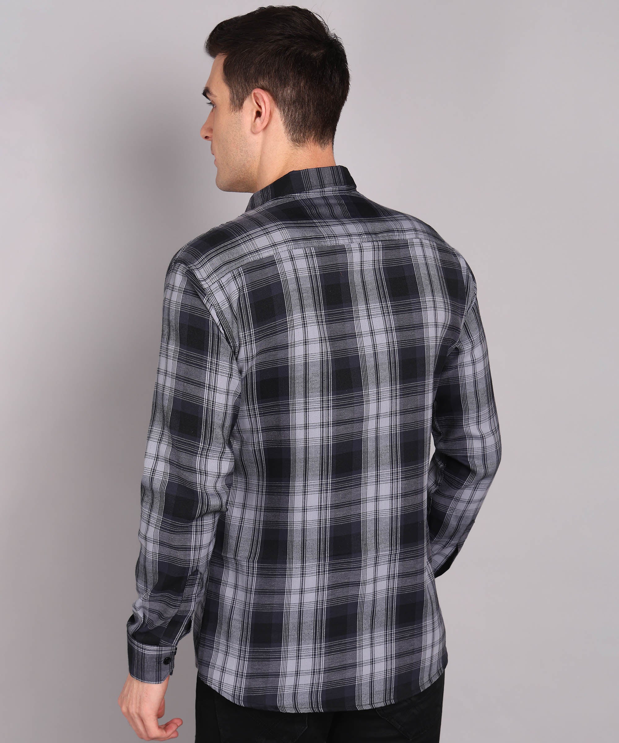 Black & Grey Gradient Checked Shirt