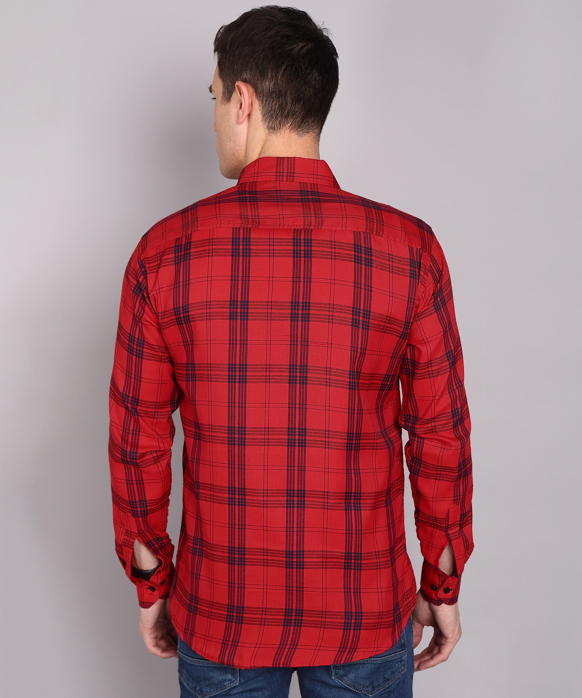 Red & Black Checked Casual Shirt