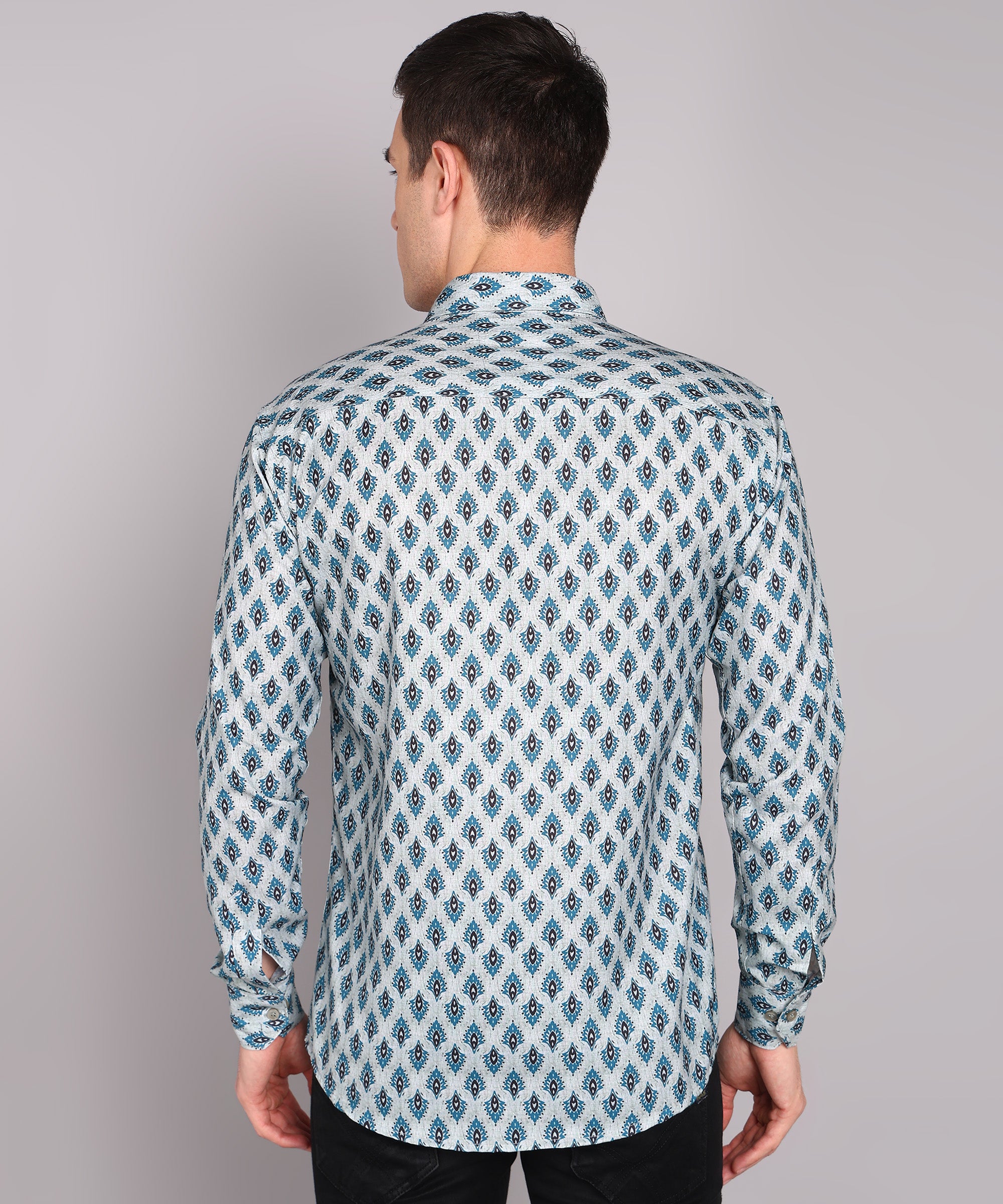 Sanganeri Sky Blue Cotton Shirt