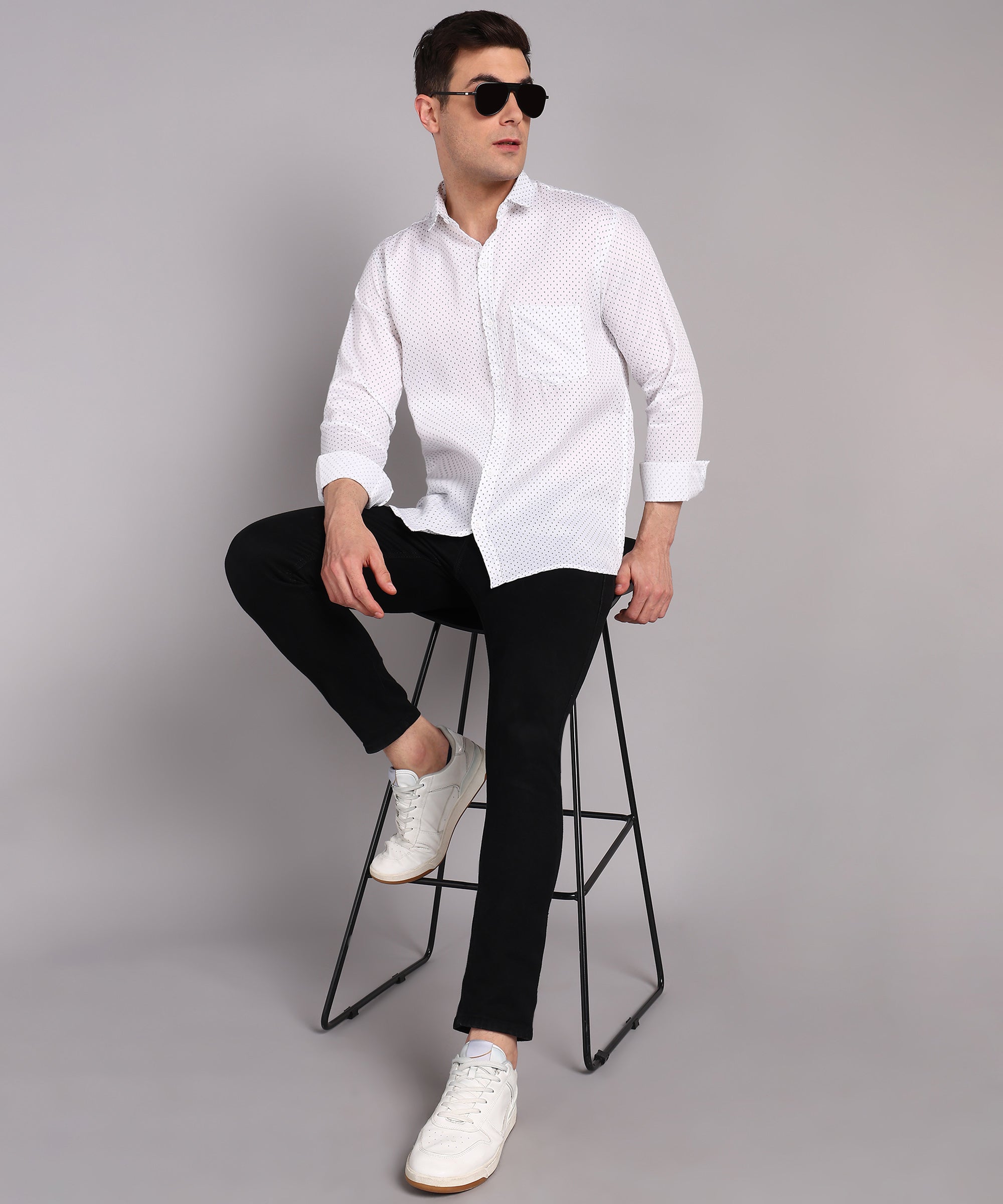 Sanganeri White Cotton Shirt