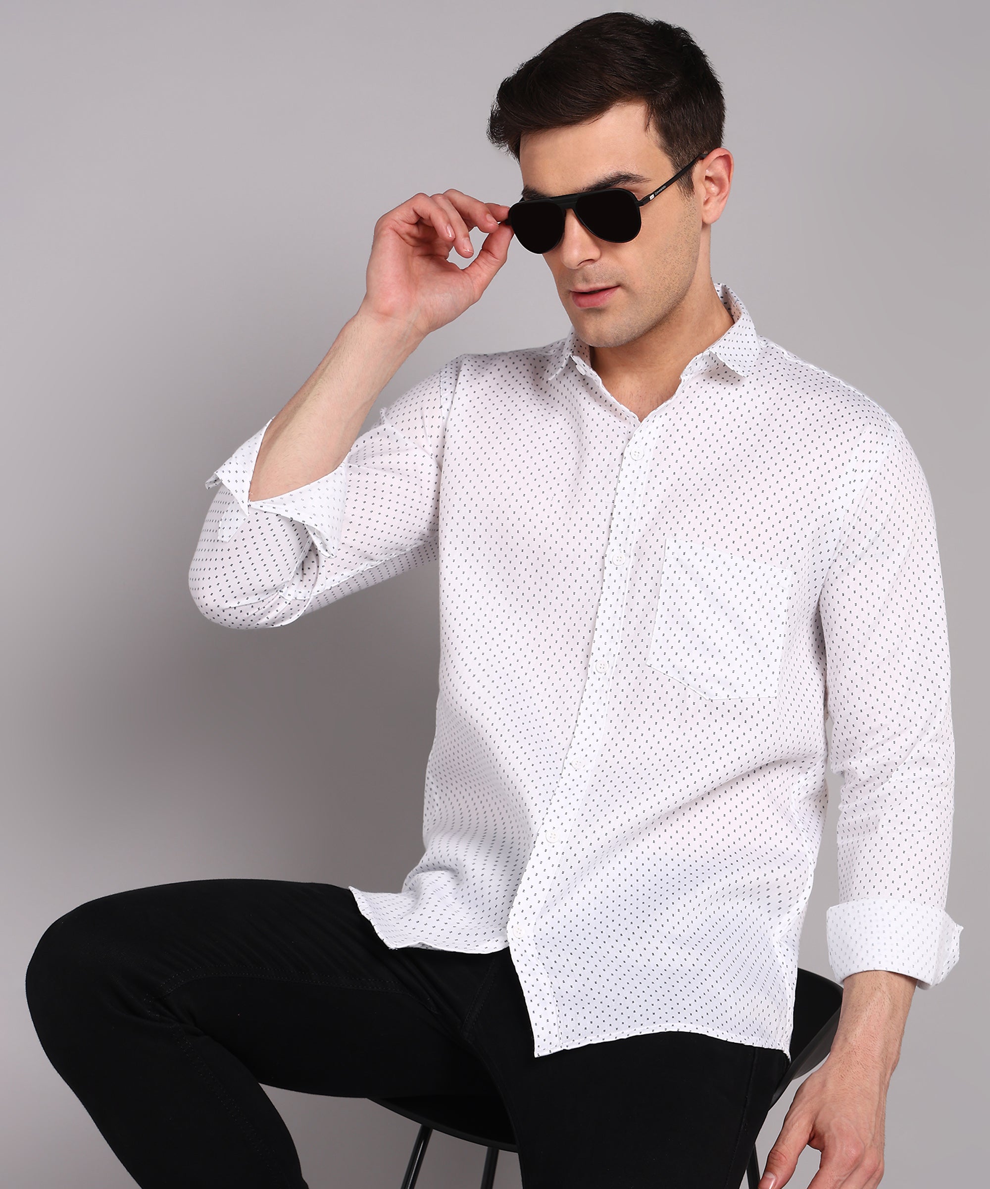 Sanganeri White Cotton Shirt